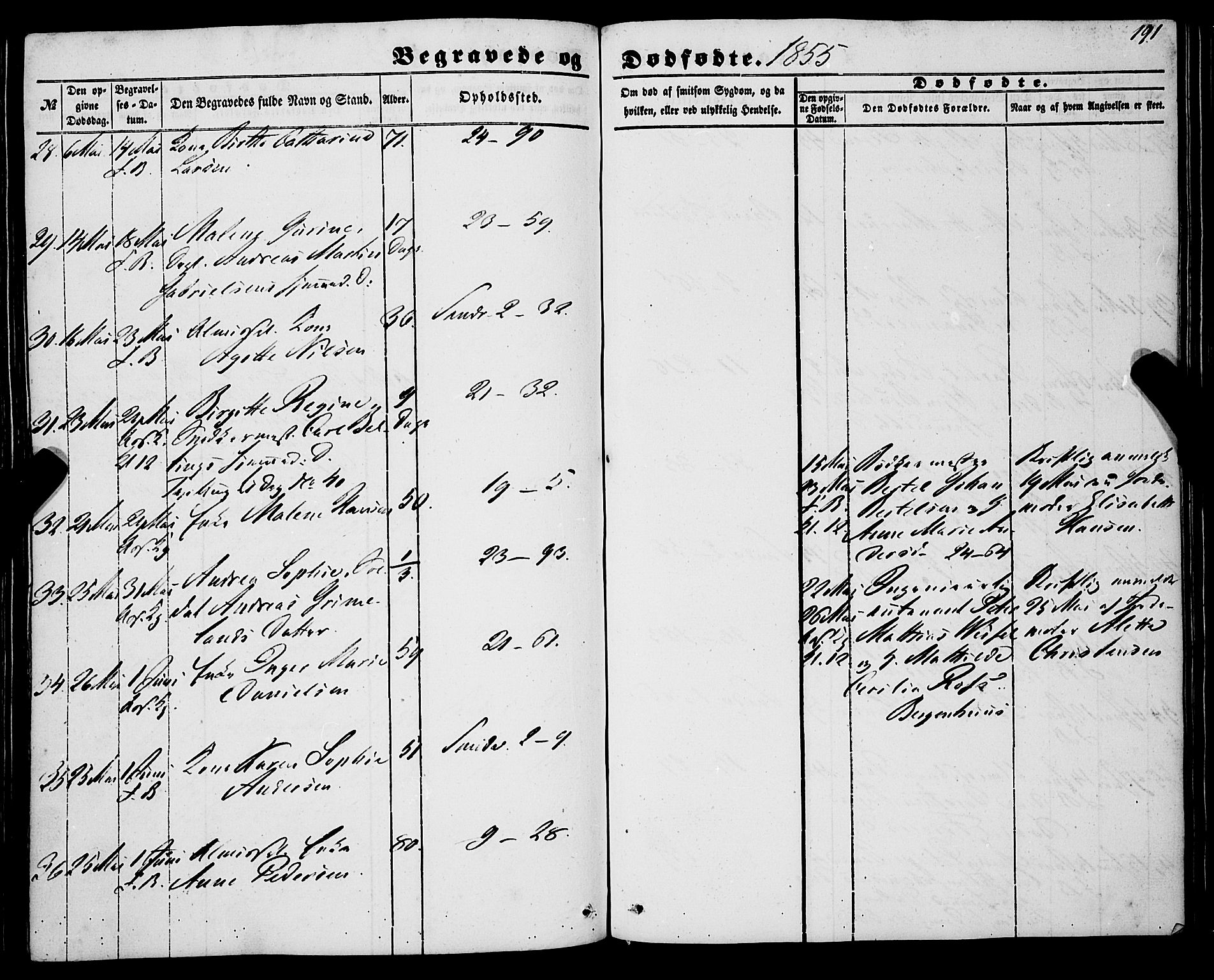 Korskirken sokneprestembete, AV/SAB-A-76101/H/Haa: Parish register (official) no. E 2, 1848-1862, p. 191