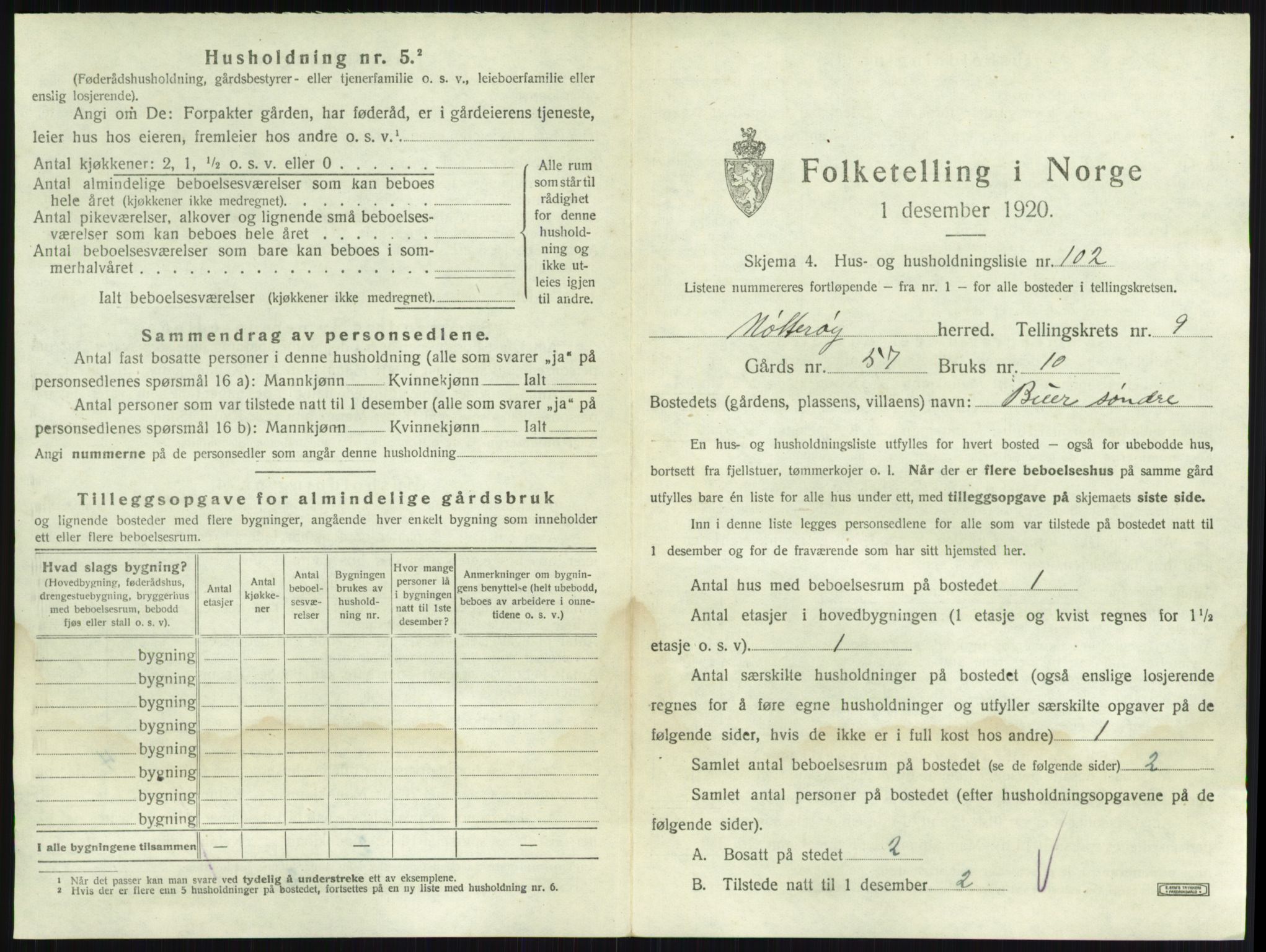 SAKO, 1920 census for Nøtterøy, 1920, p. 1940