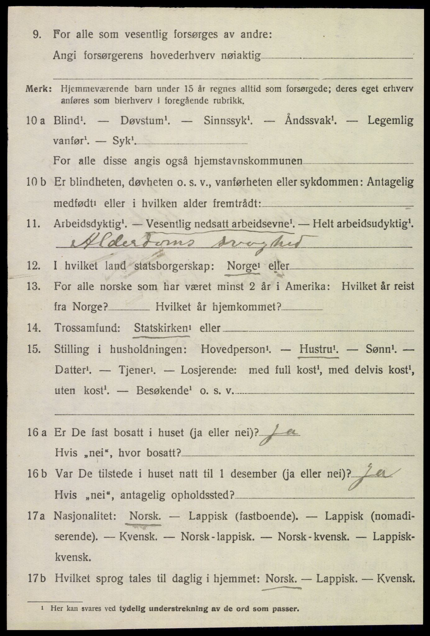 SAT, 1920 census for Lurøy, 1920, p. 2614