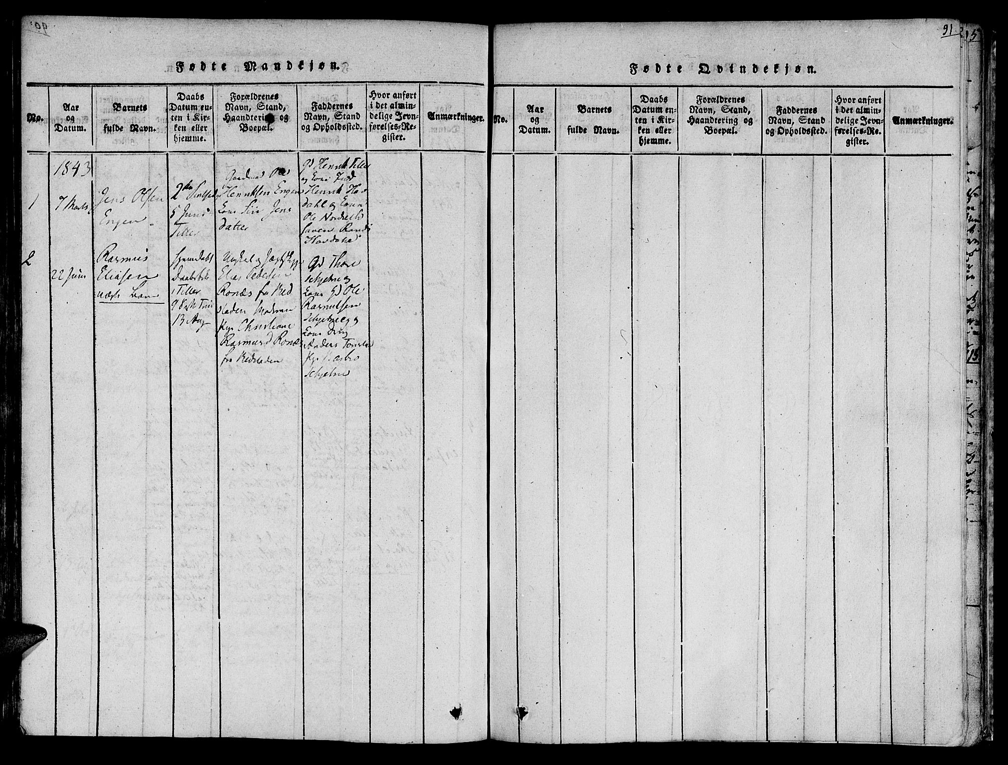 Ministerialprotokoller, klokkerbøker og fødselsregistre - Sør-Trøndelag, SAT/A-1456/618/L0440: Parish register (official) no. 618A04 /2, 1816-1843, p. 91