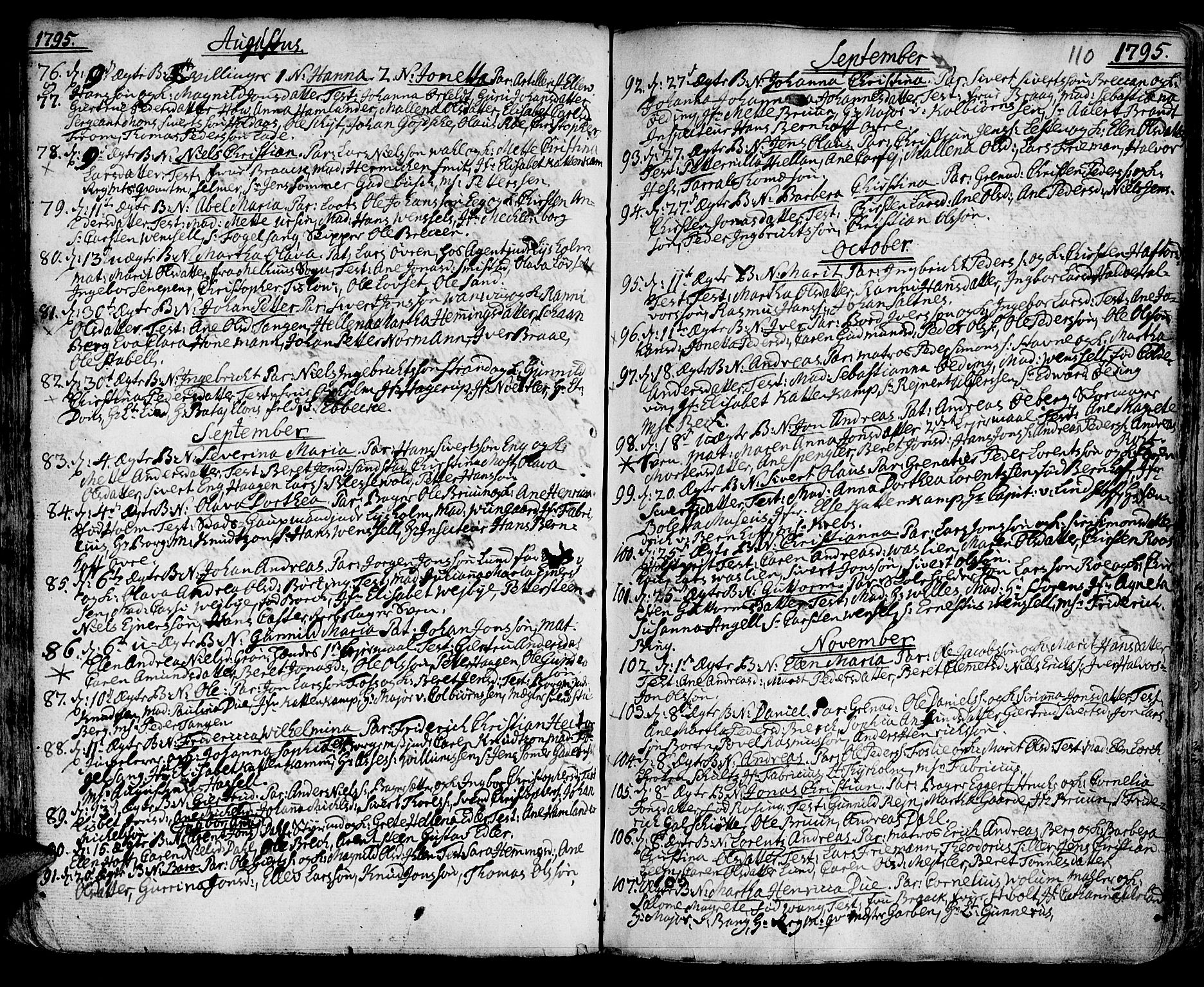Ministerialprotokoller, klokkerbøker og fødselsregistre - Sør-Trøndelag, SAT/A-1456/601/L0039: Parish register (official) no. 601A07, 1770-1819, p. 110