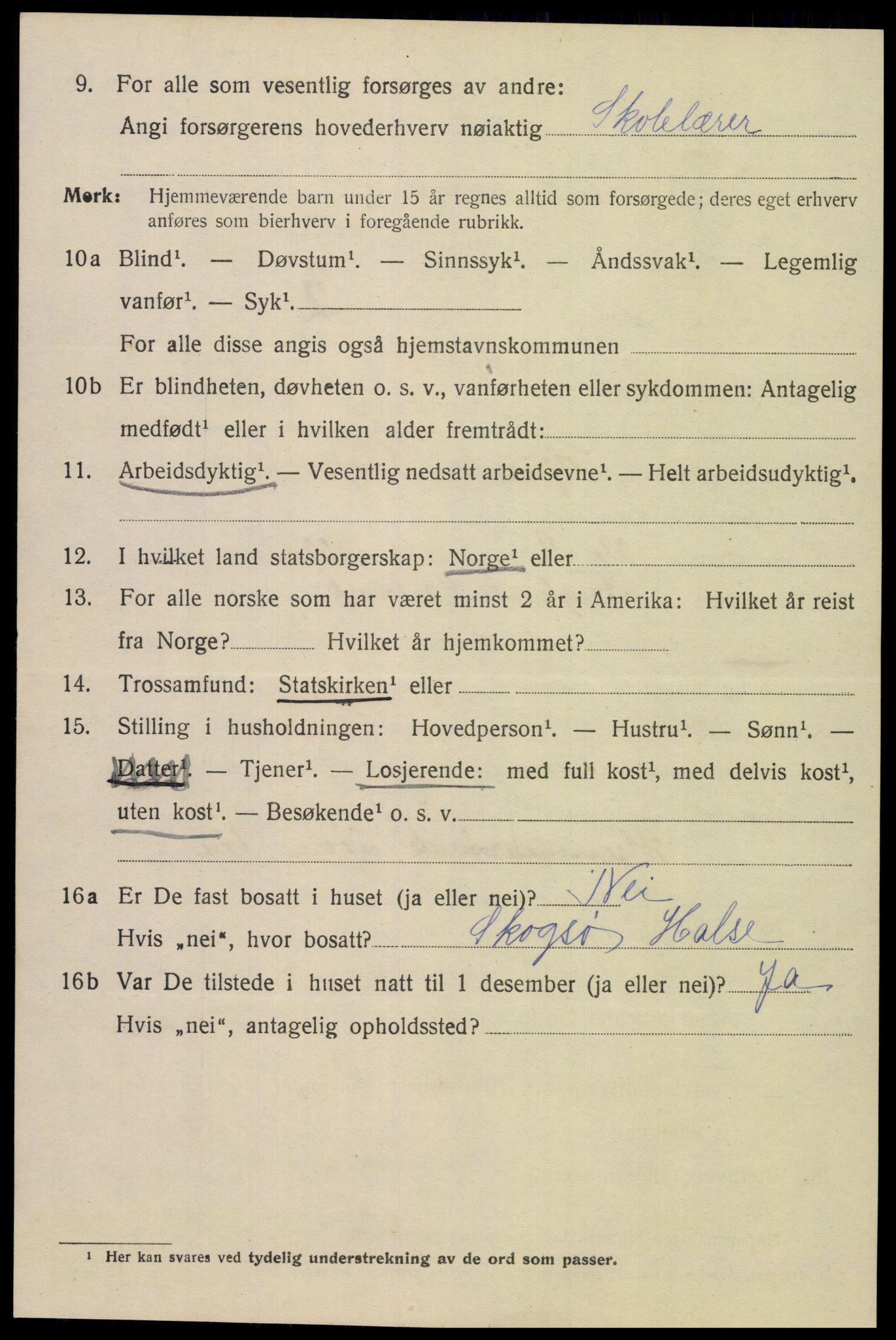 SAK, 1920 census for Mandal, 1920, p. 7292