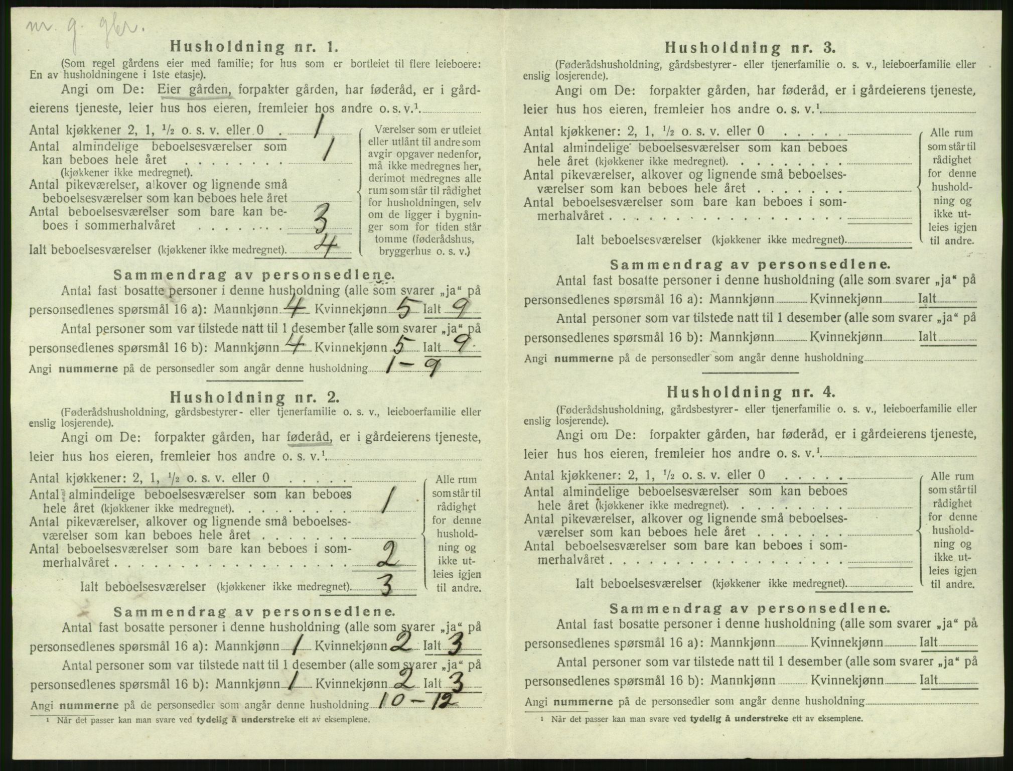 SAT, 1920 census for Sandøy, 1920, p. 327