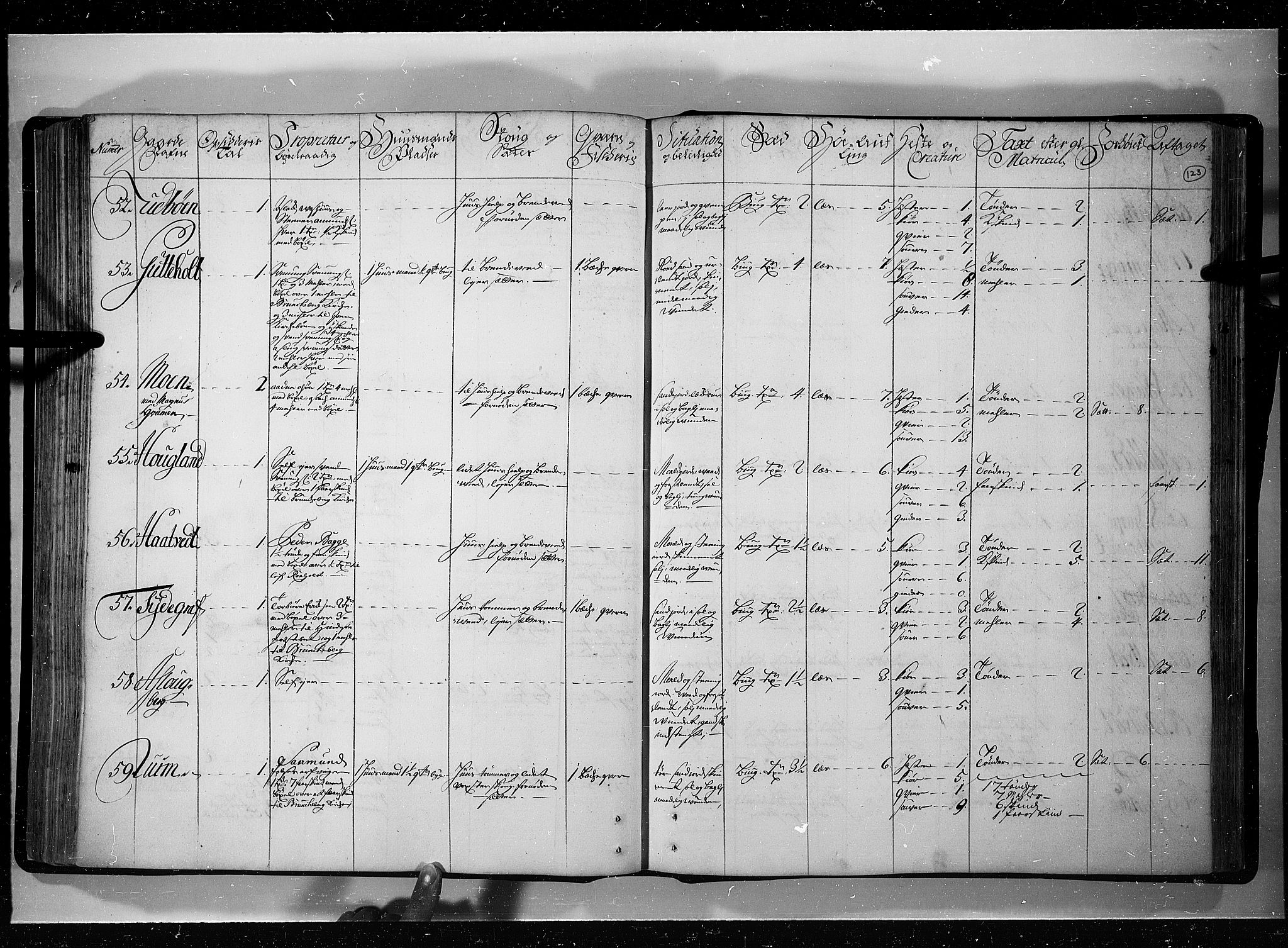 Rentekammeret inntil 1814, Realistisk ordnet avdeling, AV/RA-EA-4070/N/Nb/Nbf/L0121: Øvre og Nedre Telemark eksaminasjonsprotokoll, 1723, p. 122b-123a