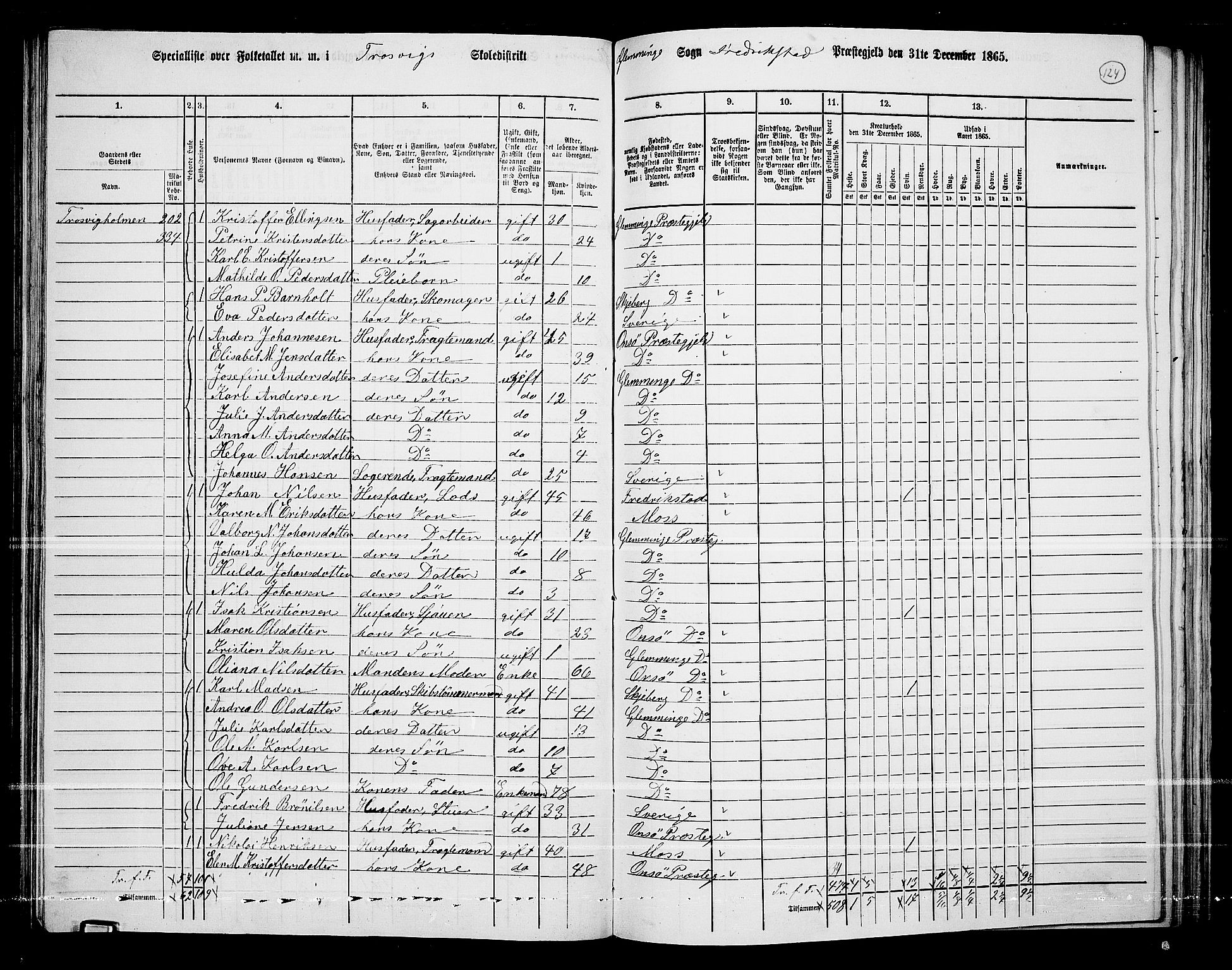 RA, 1865 census for Fredrikstad/Glemmen, 1865, p. 120