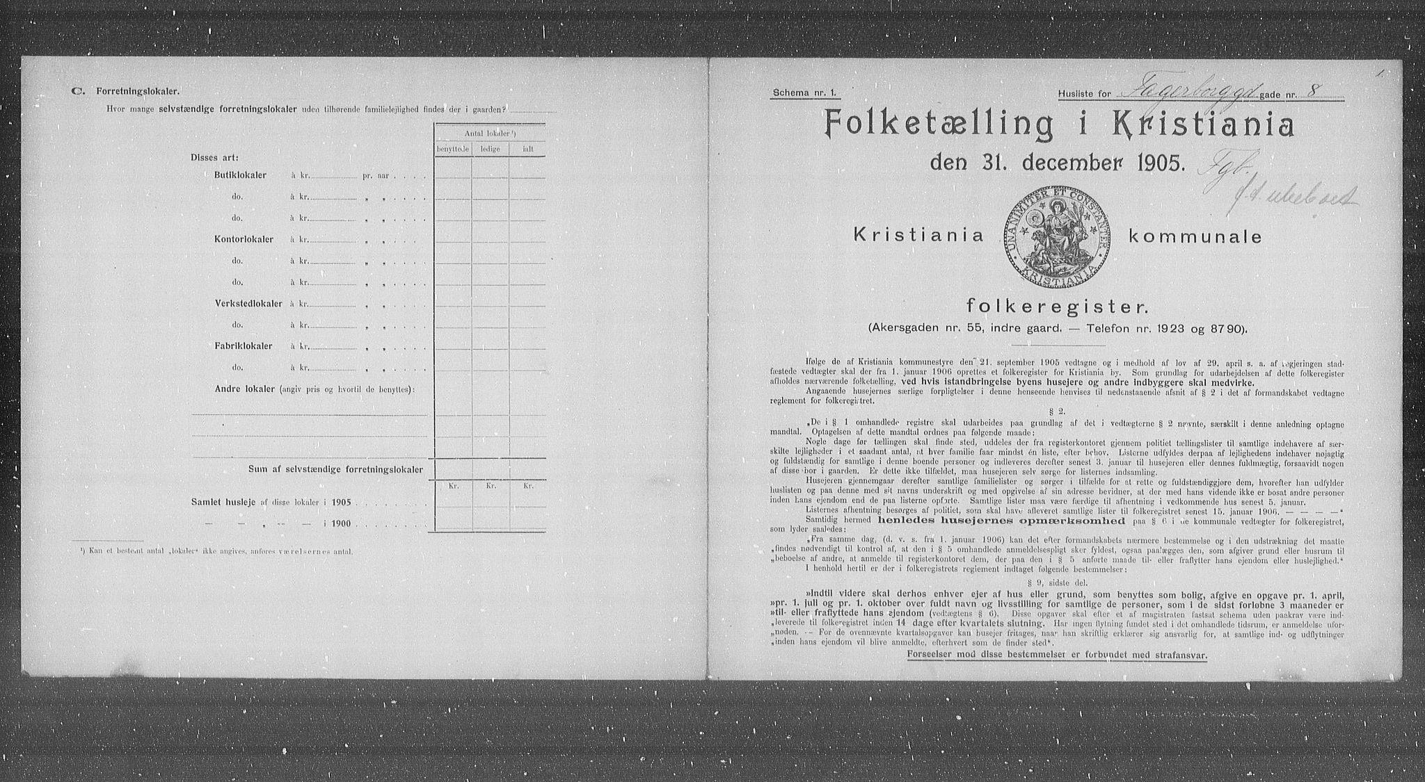 OBA, Municipal Census 1905 for Kristiania, 1905, p. 11878