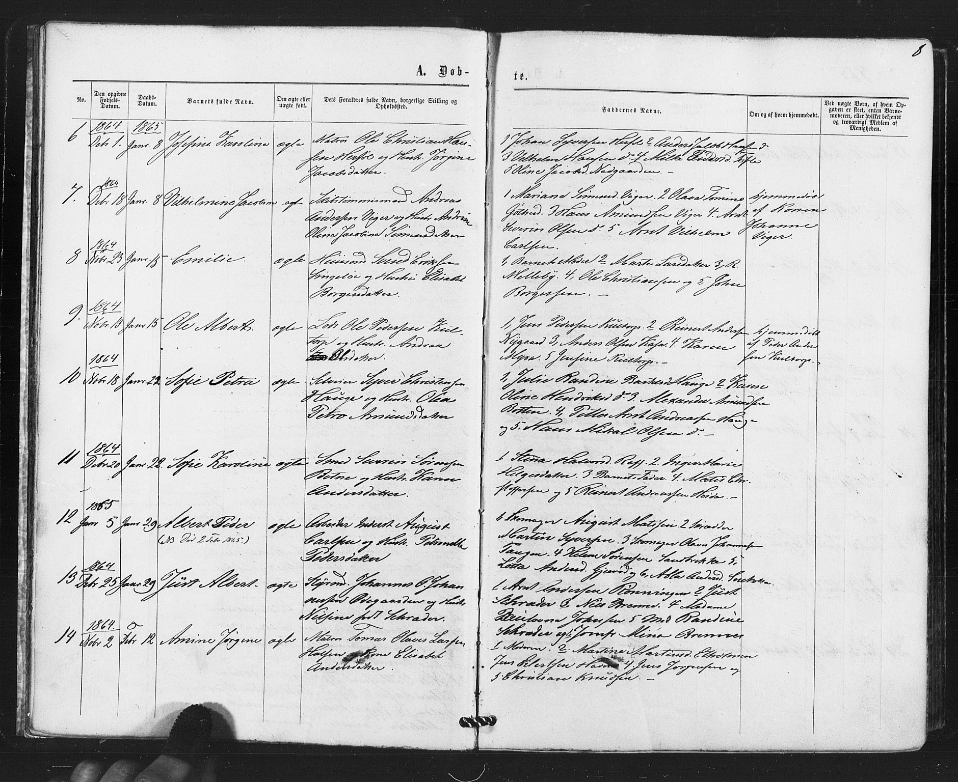 Hvaler prestekontor Kirkebøker, SAO/A-2001/F/Fa/L0007: Parish register (official) no. I 7, 1864-1878, p. 8