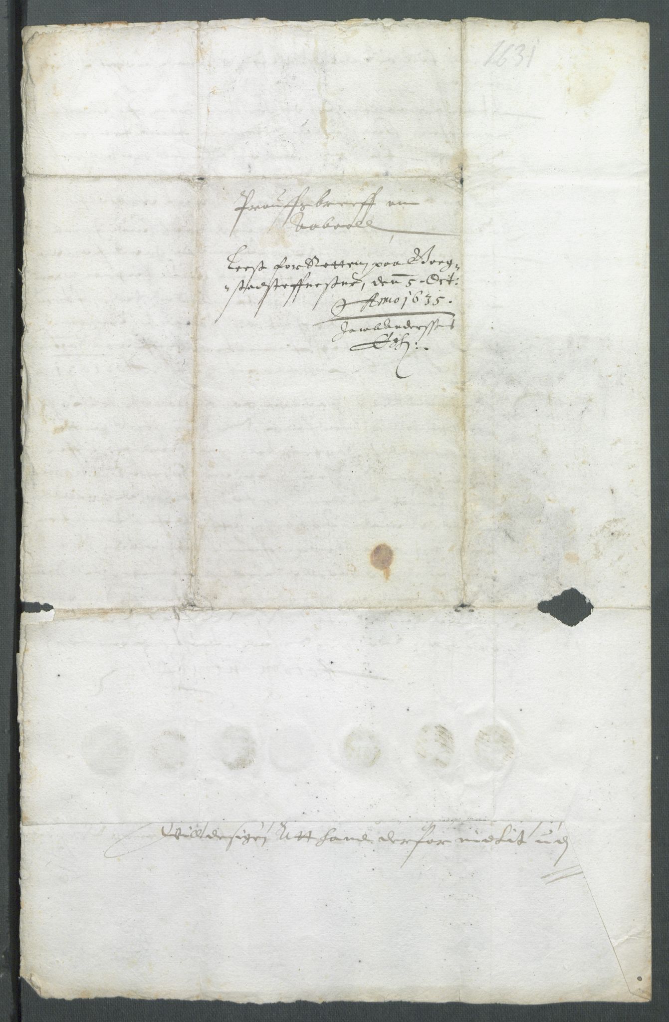 Riksarkivets diplomsamling, AV/RA-EA-5965/F02/L0141: Dokumenter, 1631, p. 22