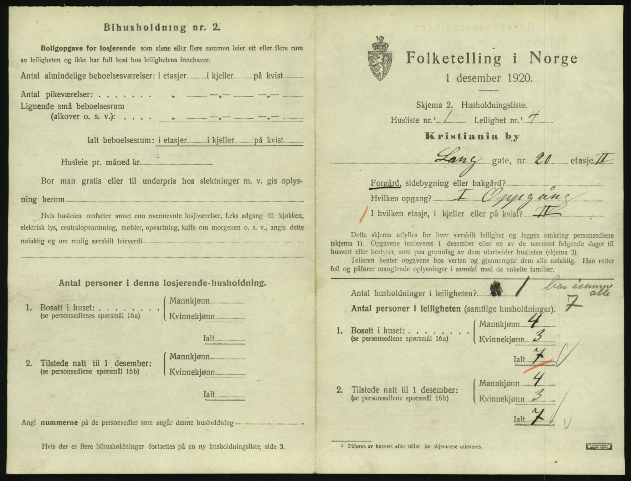 SAO, 1920 census for Kristiania, 1920, p. 57586