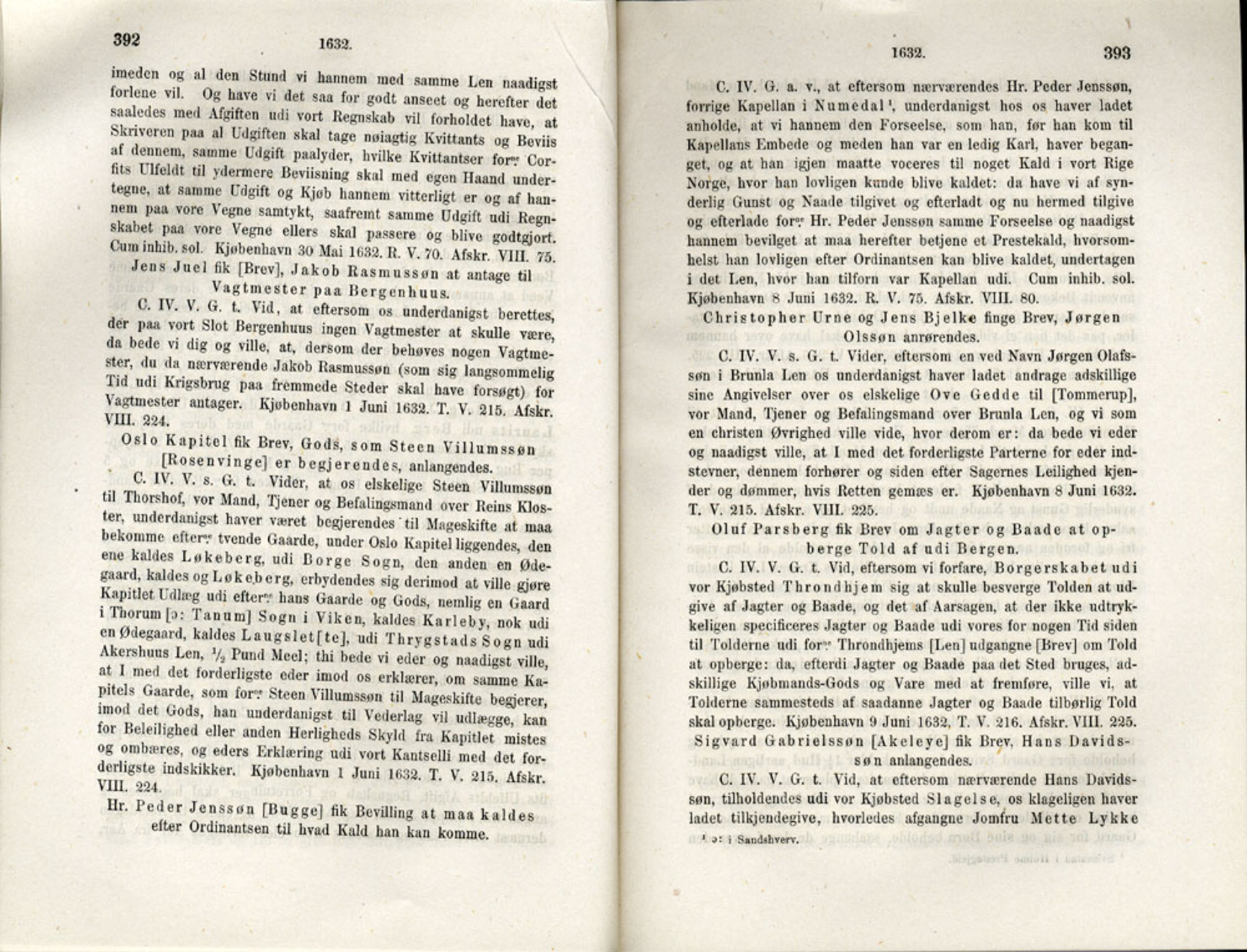 Publikasjoner utgitt av Det Norske Historiske Kildeskriftfond, PUBL/-/-/-: Norske Rigs-Registranter, bind 6, 1628-1634, p. 392-393