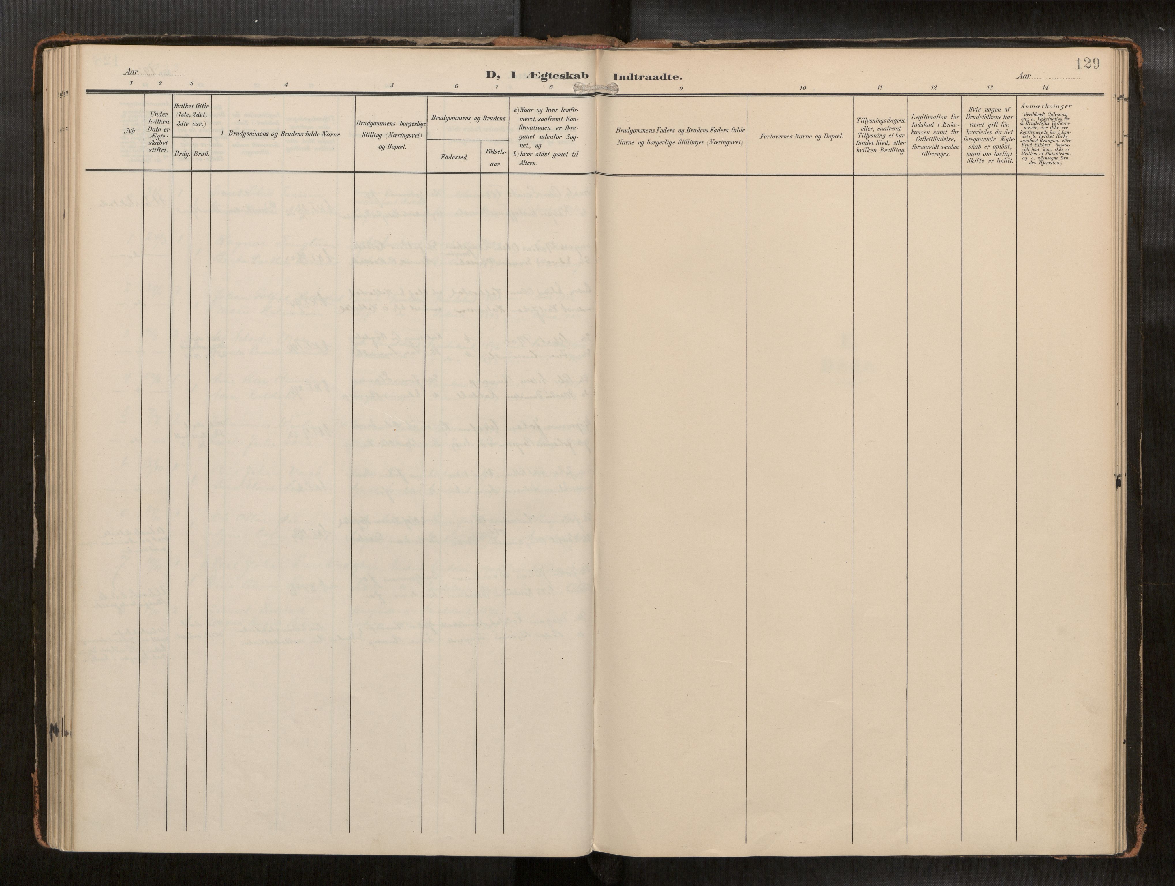 Ministerialprotokoller, klokkerbøker og fødselsregistre - Nord-Trøndelag, AV/SAT-A-1458/742/L0409a: Parish register (official) no. 742A03, 1906-1924, p. 129