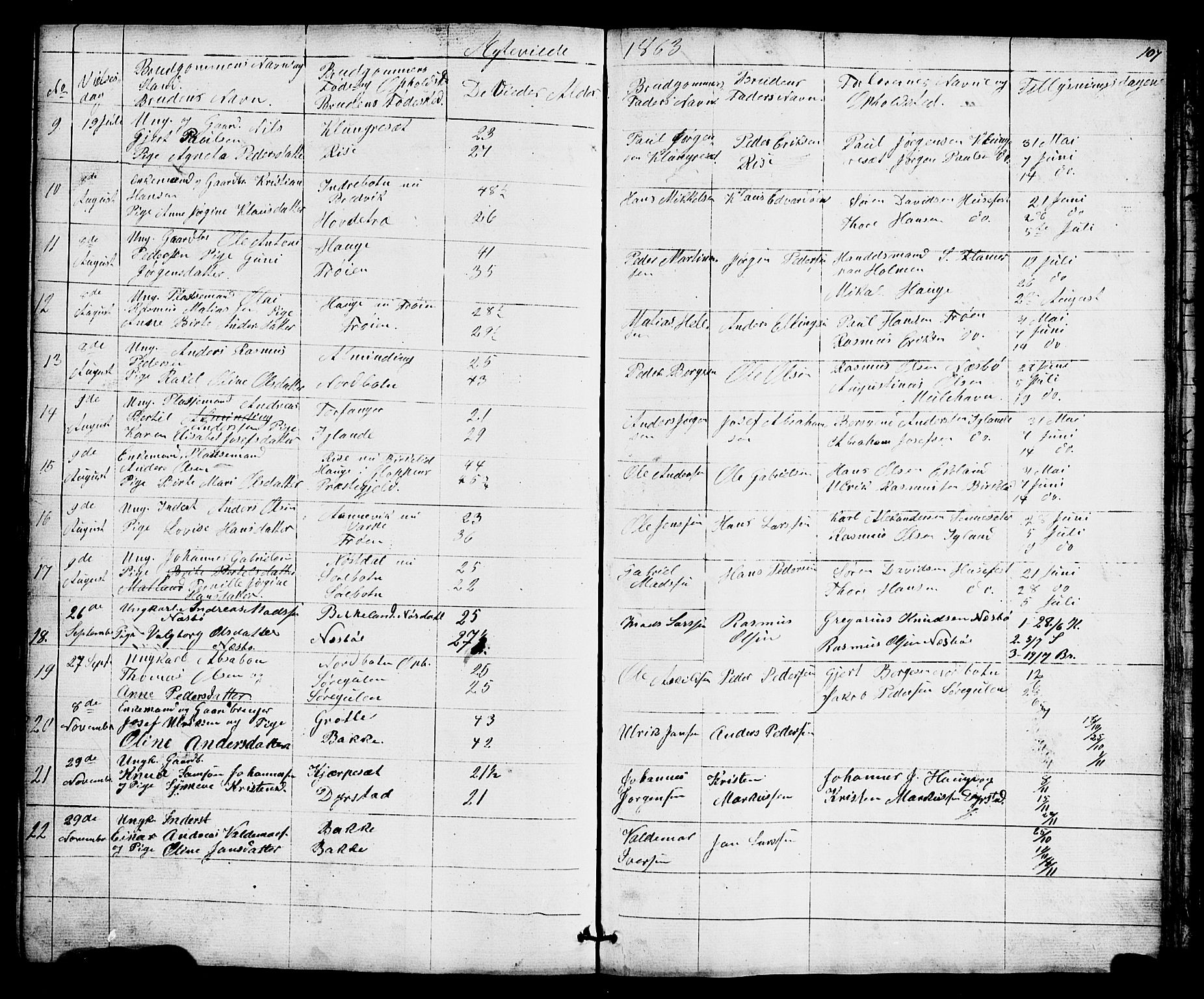 Bremanger sokneprestembete, SAB/A-82201/H/Hab/Haba/L0001: Parish register (copy) no. A 1, 1853-1865, p. 107