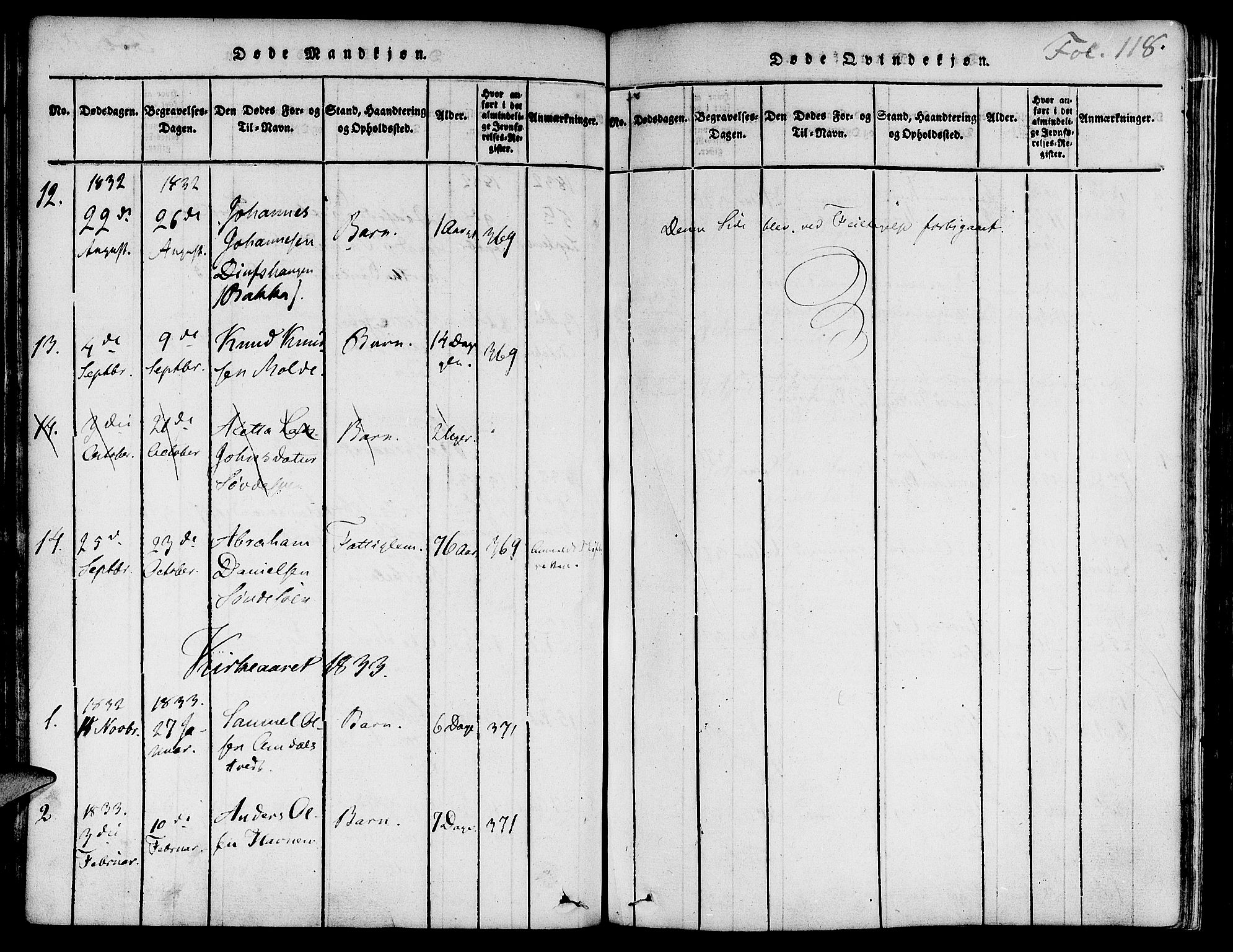 Suldal sokneprestkontor, SAST/A-101845/01/IV/L0007: Parish register (official) no. A 7, 1817-1838, p. 118