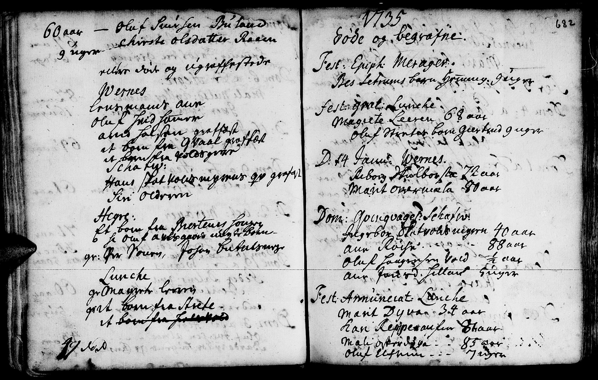 Ministerialprotokoller, klokkerbøker og fødselsregistre - Nord-Trøndelag, SAT/A-1458/709/L0055: Parish register (official) no. 709A03, 1730-1739, p. 681-682