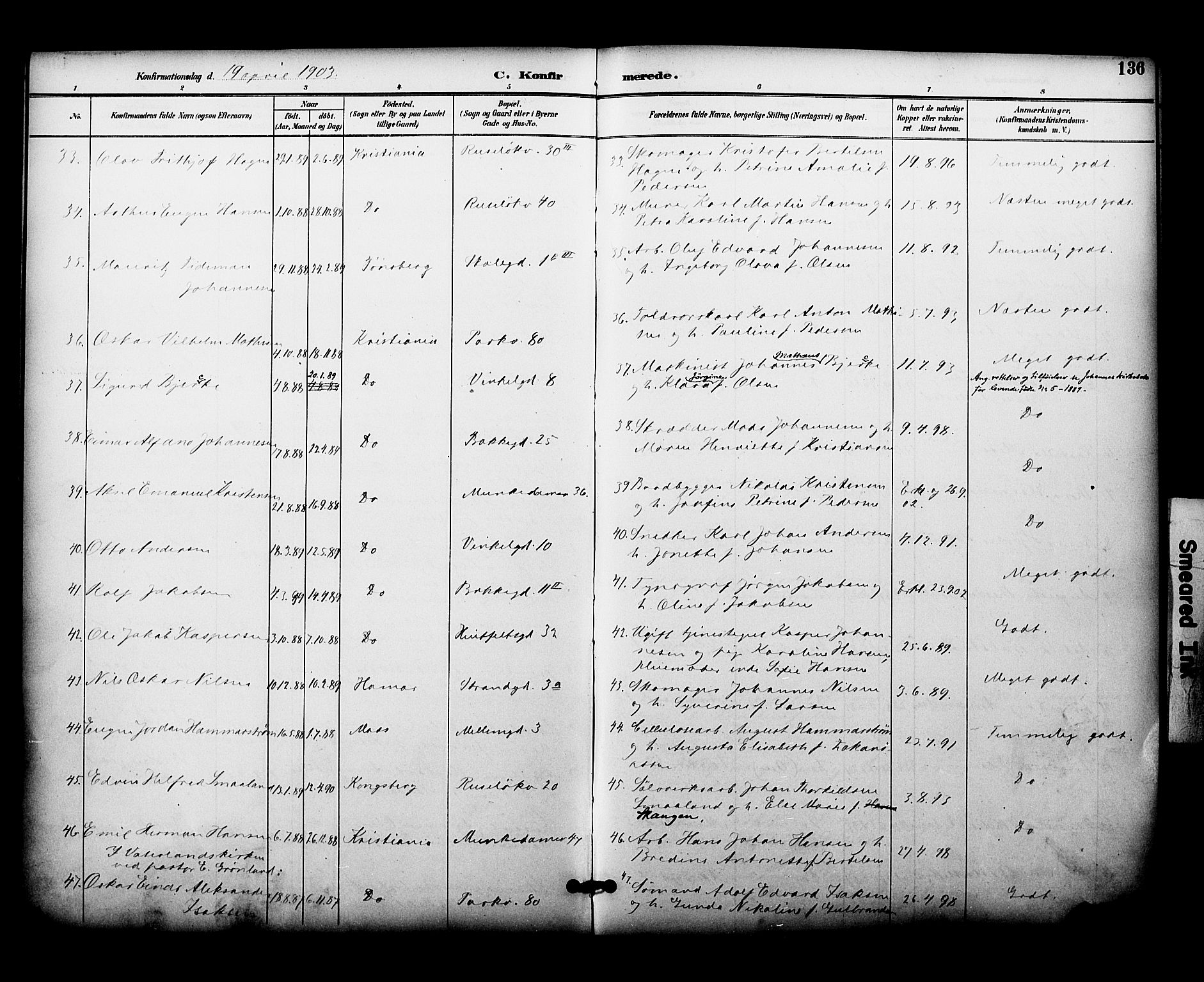 Johannes prestekontor Kirkebøker, AV/SAO-A-10852/F/Fa/L0005: Parish register (official) no. 5, 1893-1907, p. 136