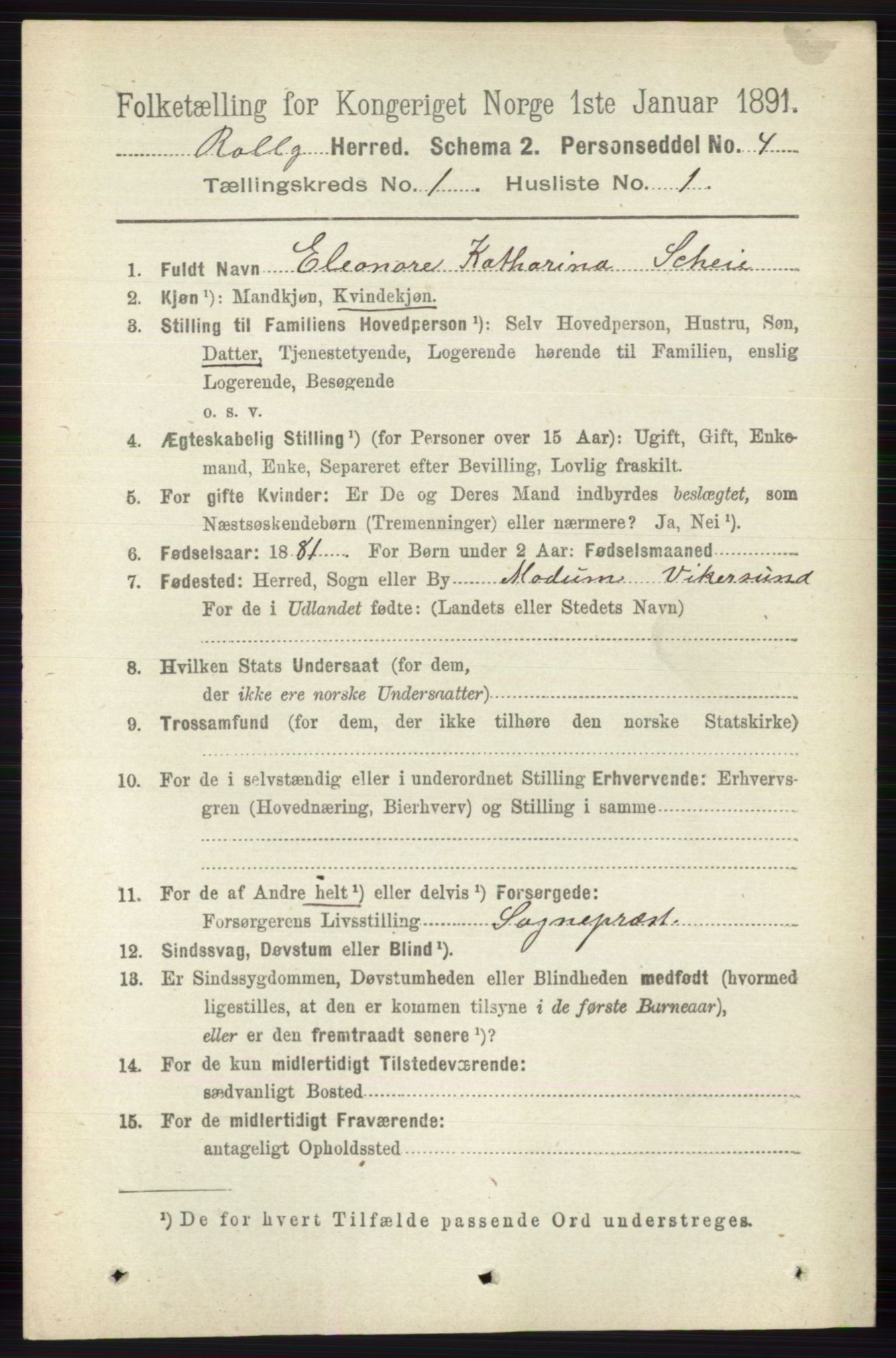 RA, 1891 census for 0632 Rollag, 1891, p. 75