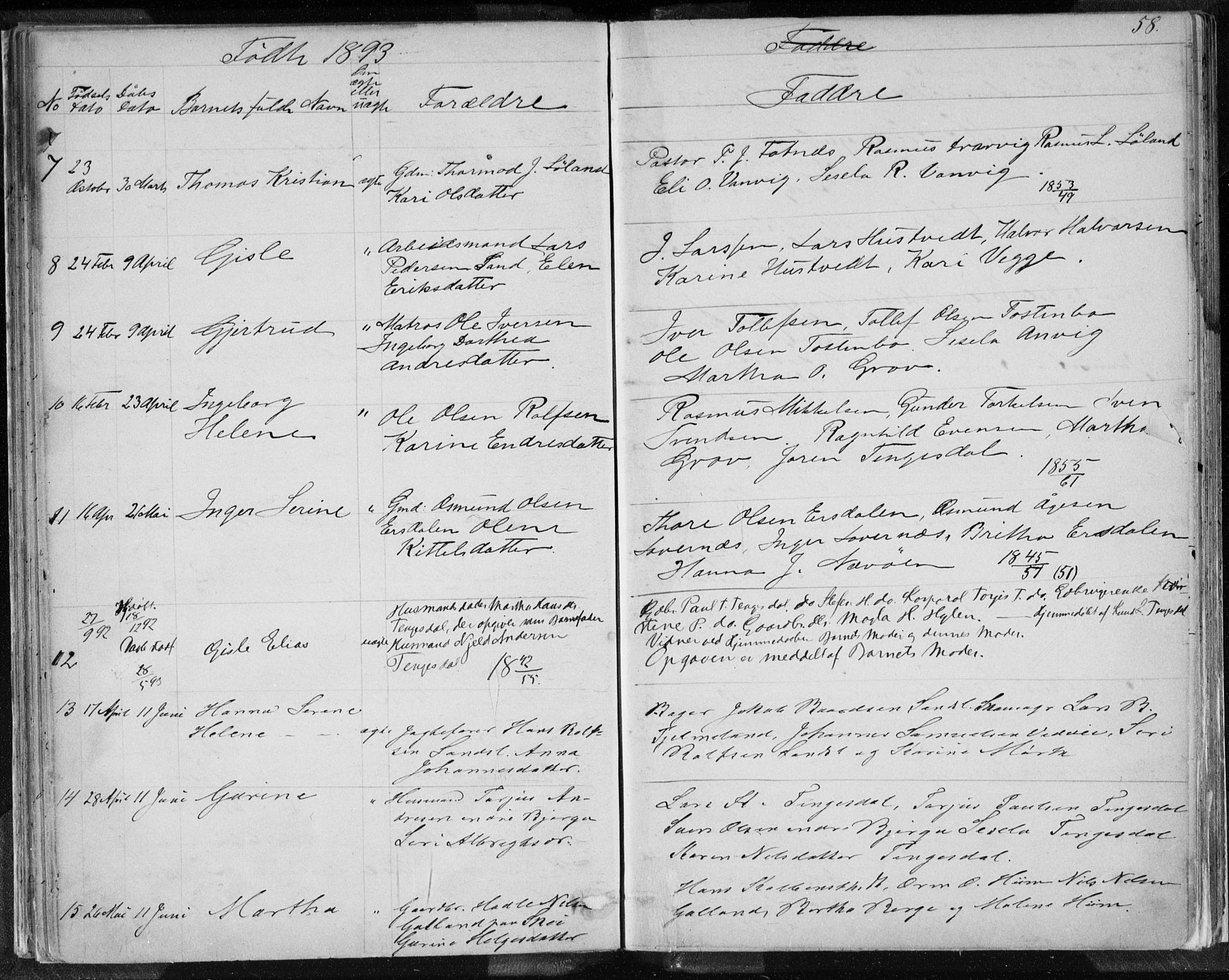 Sand sokneprestkontor, AV/SAST-A-101848/01/IV/L0003: Parish register (copy) no. B 3, 1872-1935, p. 58