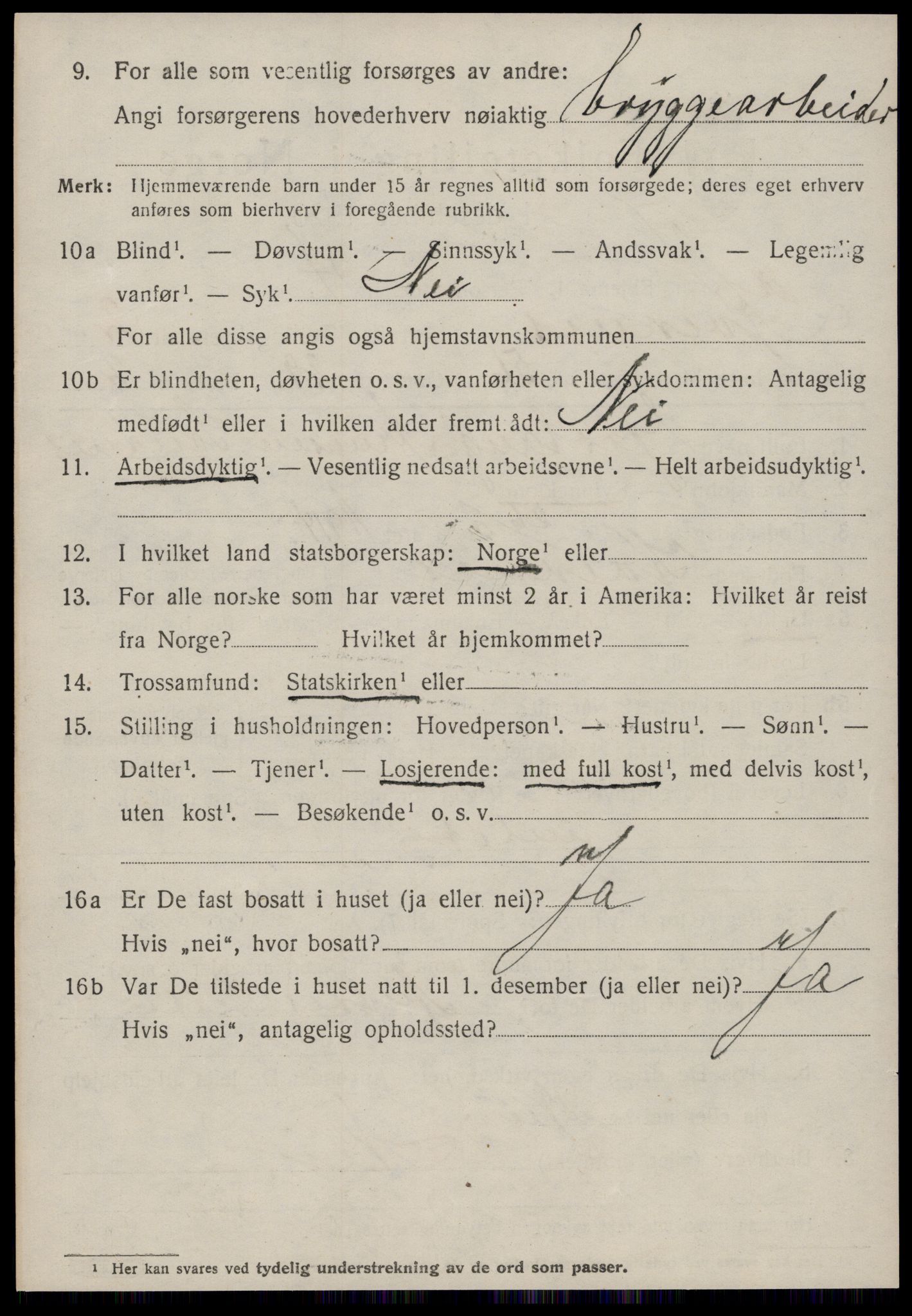 SAT, 1920 census for Kvernes, 1920, p. 1576