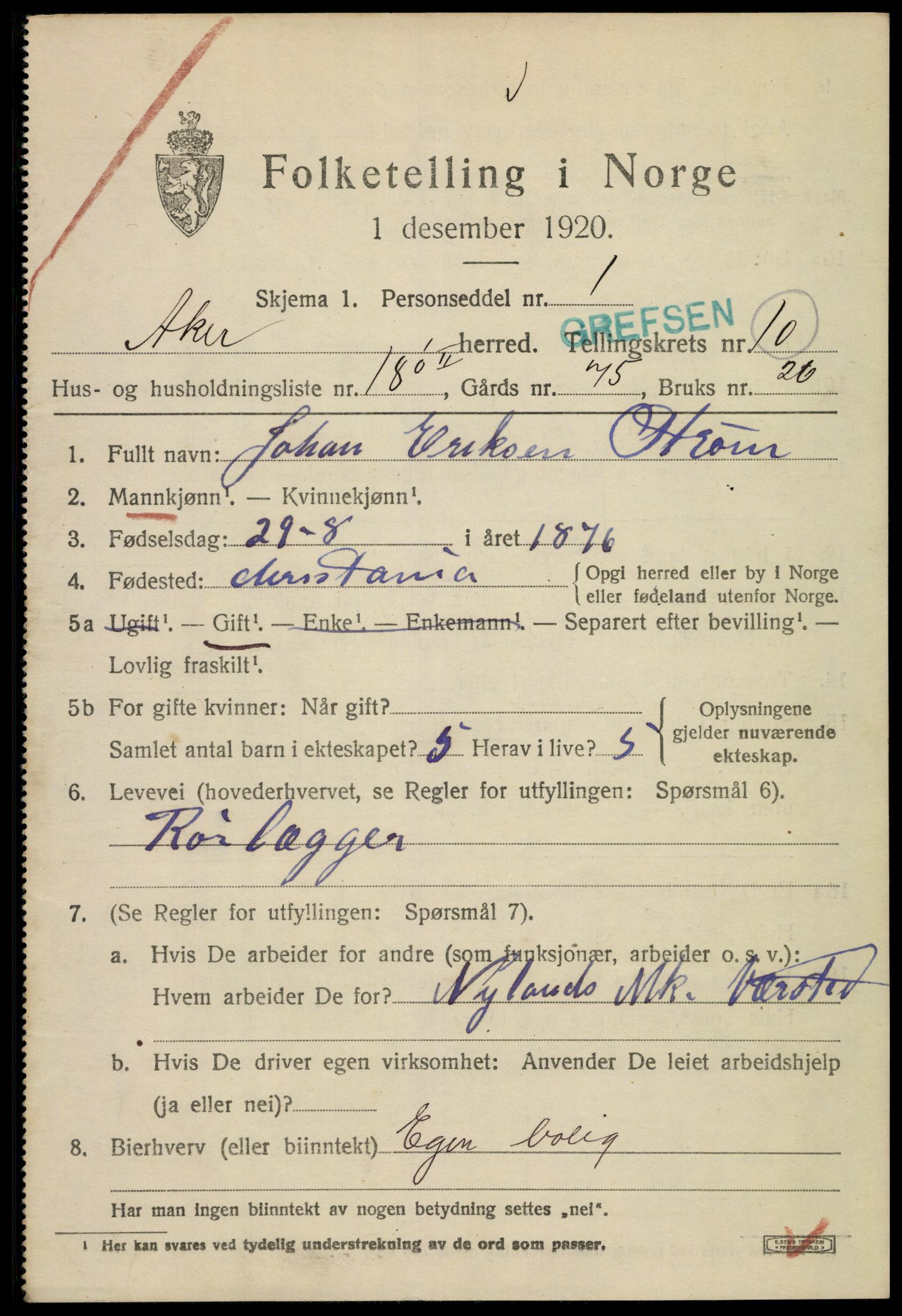 SAO, 1920 census for Aker, 1920, p. 62316