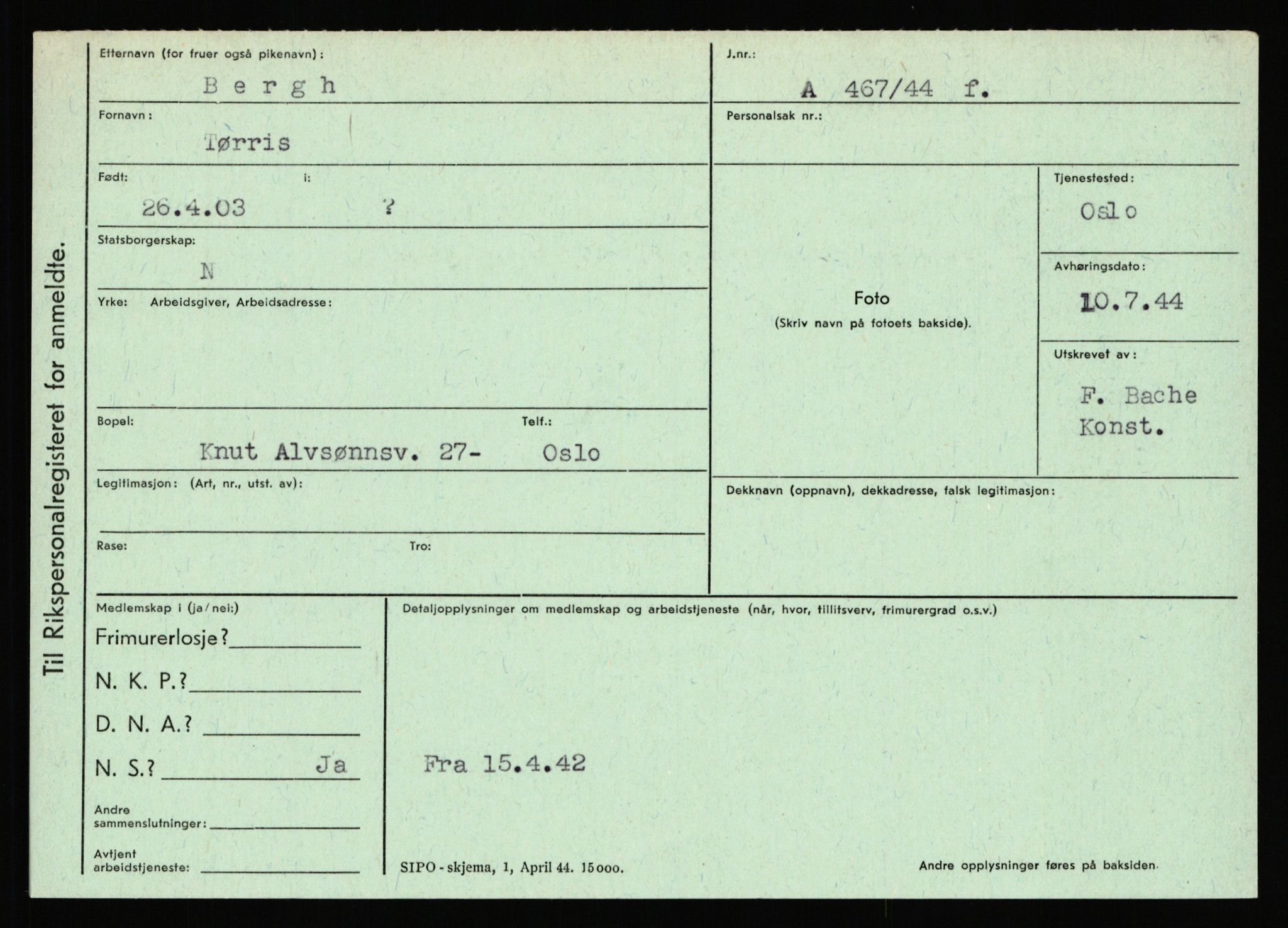 Statspolitiet - Hovedkontoret / Osloavdelingen, AV/RA-S-1329/C/Ca/L0002: Arneberg - Brand, 1943-1945, p. 2403