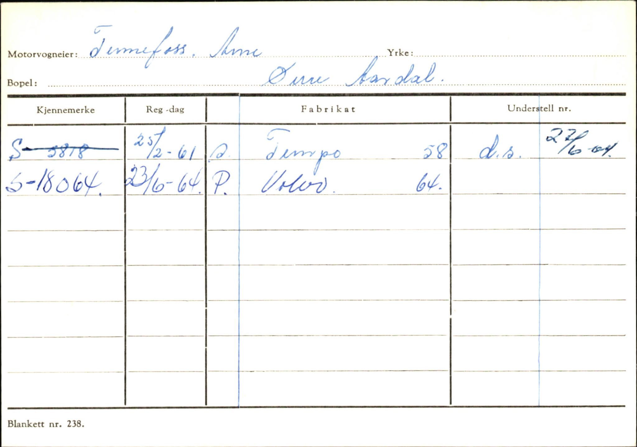 Statens vegvesen, Sogn og Fjordane vegkontor, AV/SAB-A-5301/4/F/L0146: Registerkort Årdal R-Å samt diverse kort, 1945-1975, p. 876