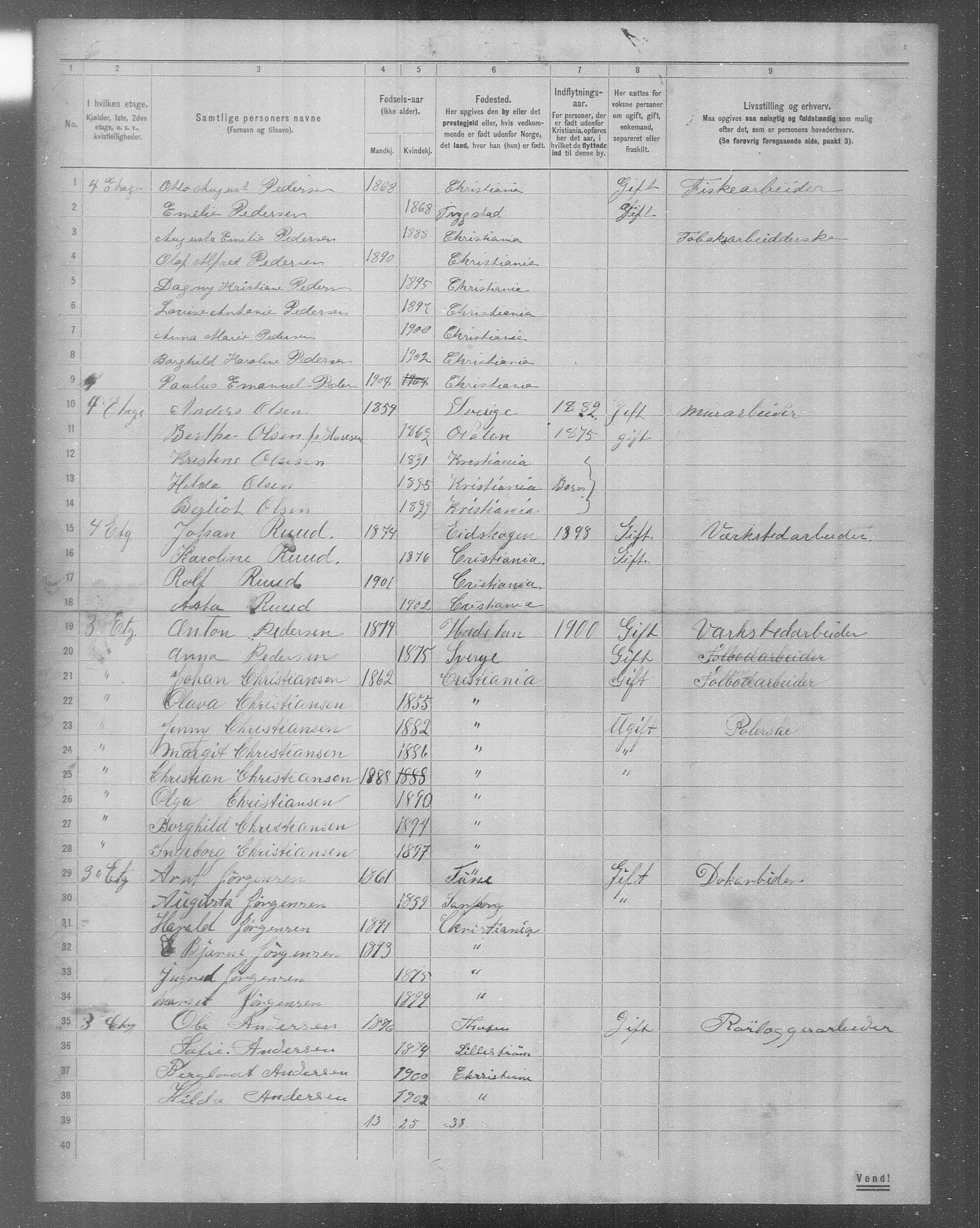 OBA, Municipal Census 1904 for Kristiania, 1904, p. 18003