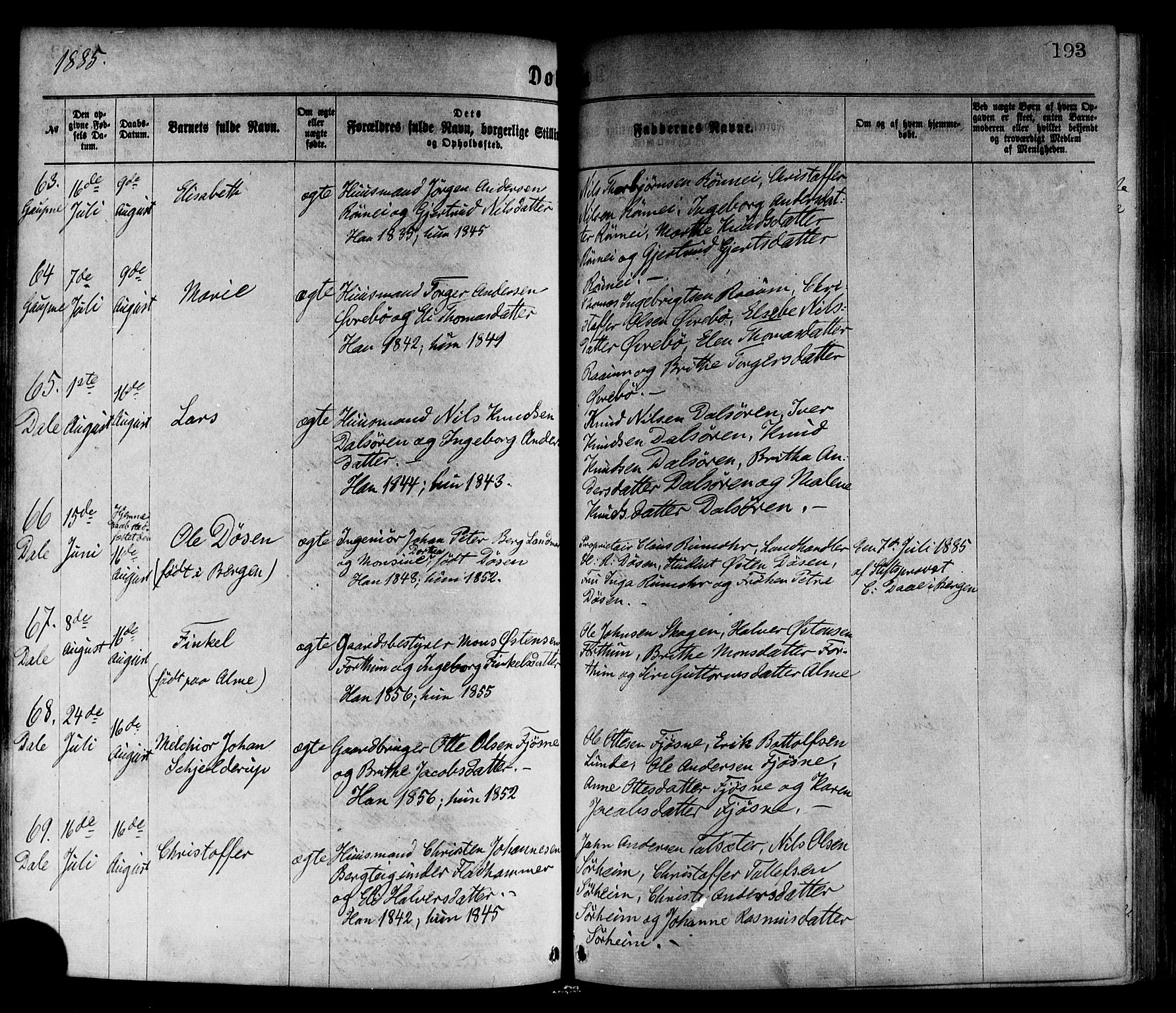 Luster sokneprestembete, AV/SAB-A-81101/H/Haa/Haaa/L0010: Parish register (official) no. A 10, 1871-1886, p. 193