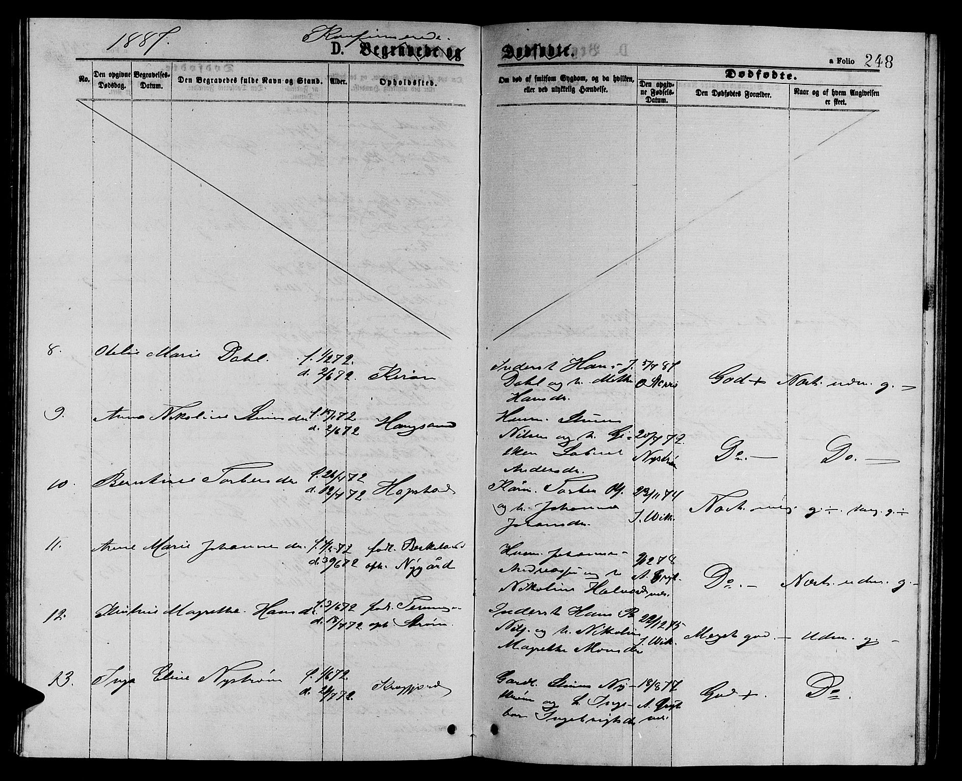 Ministerialprotokoller, klokkerbøker og fødselsregistre - Sør-Trøndelag, AV/SAT-A-1456/657/L0715: Parish register (copy) no. 657C02, 1873-1888, p. 248