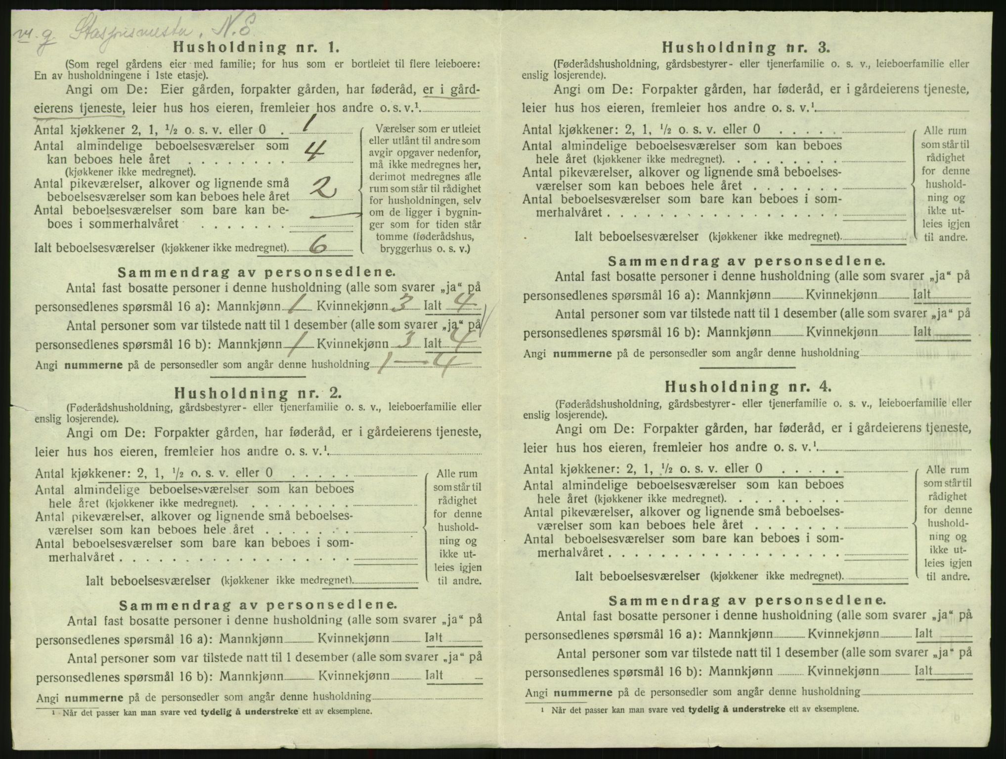 SAK, 1920 census for Bygland, 1920, p. 768