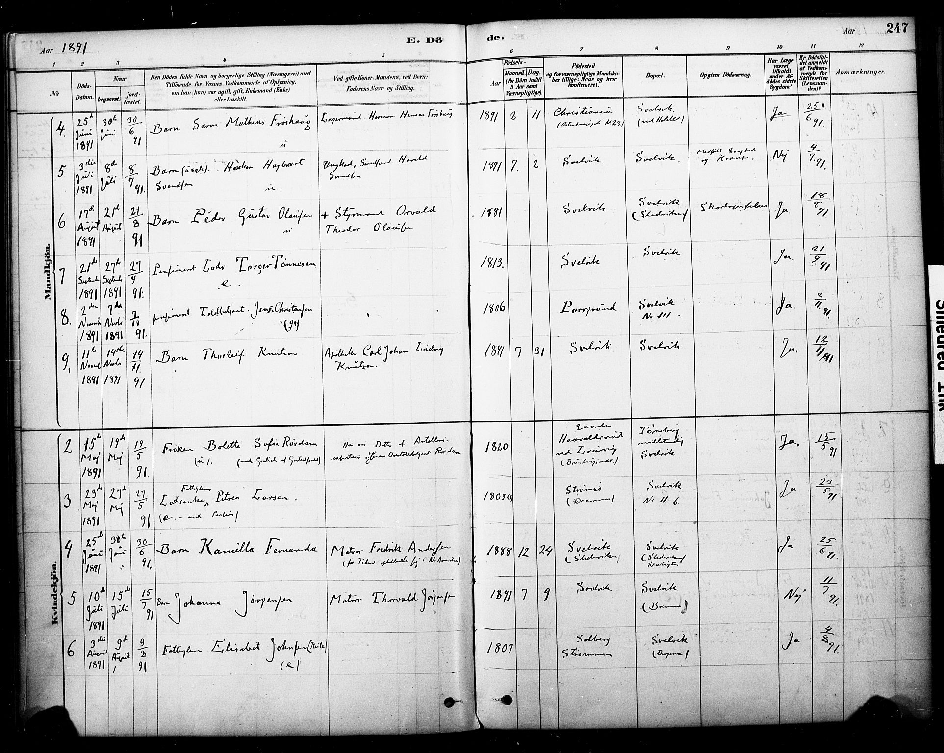 Strømm kirkebøker, AV/SAKO-A-322/F/Fb/L0001: Parish register (official) no. II 1, 1878-1899, p. 247