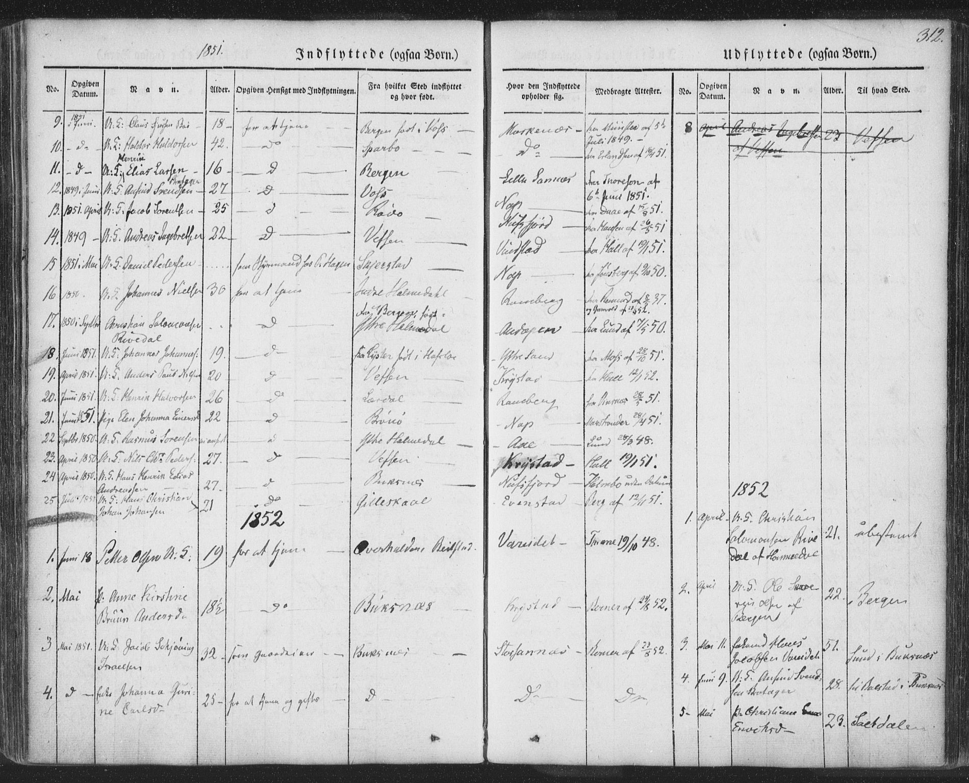 Ministerialprotokoller, klokkerbøker og fødselsregistre - Nordland, SAT/A-1459/885/L1202: Parish register (official) no. 885A03, 1838-1859, p. 312