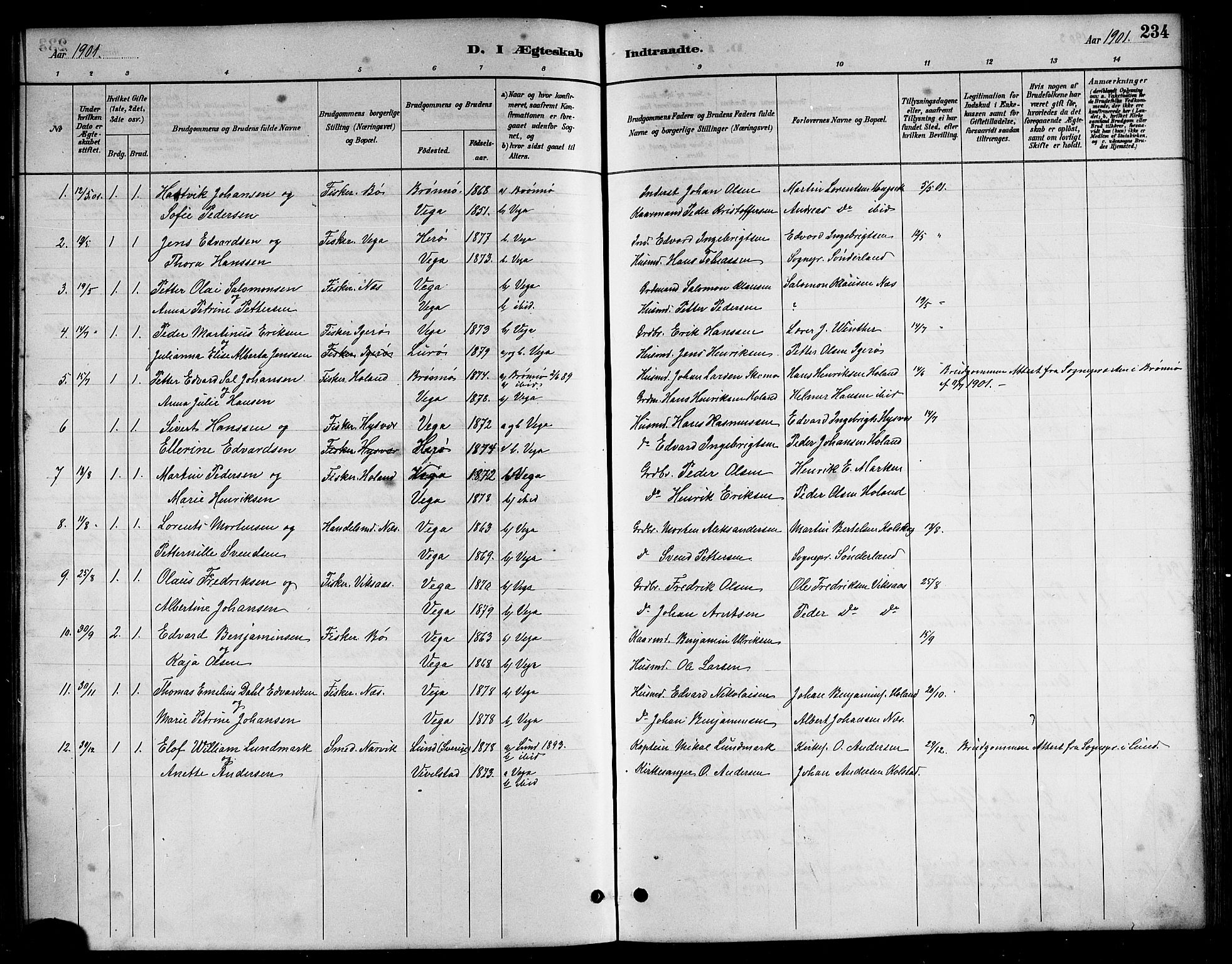 Ministerialprotokoller, klokkerbøker og fødselsregistre - Nordland, AV/SAT-A-1459/816/L0253: Parish register (copy) no. 816C03, 1886-1905, p. 234