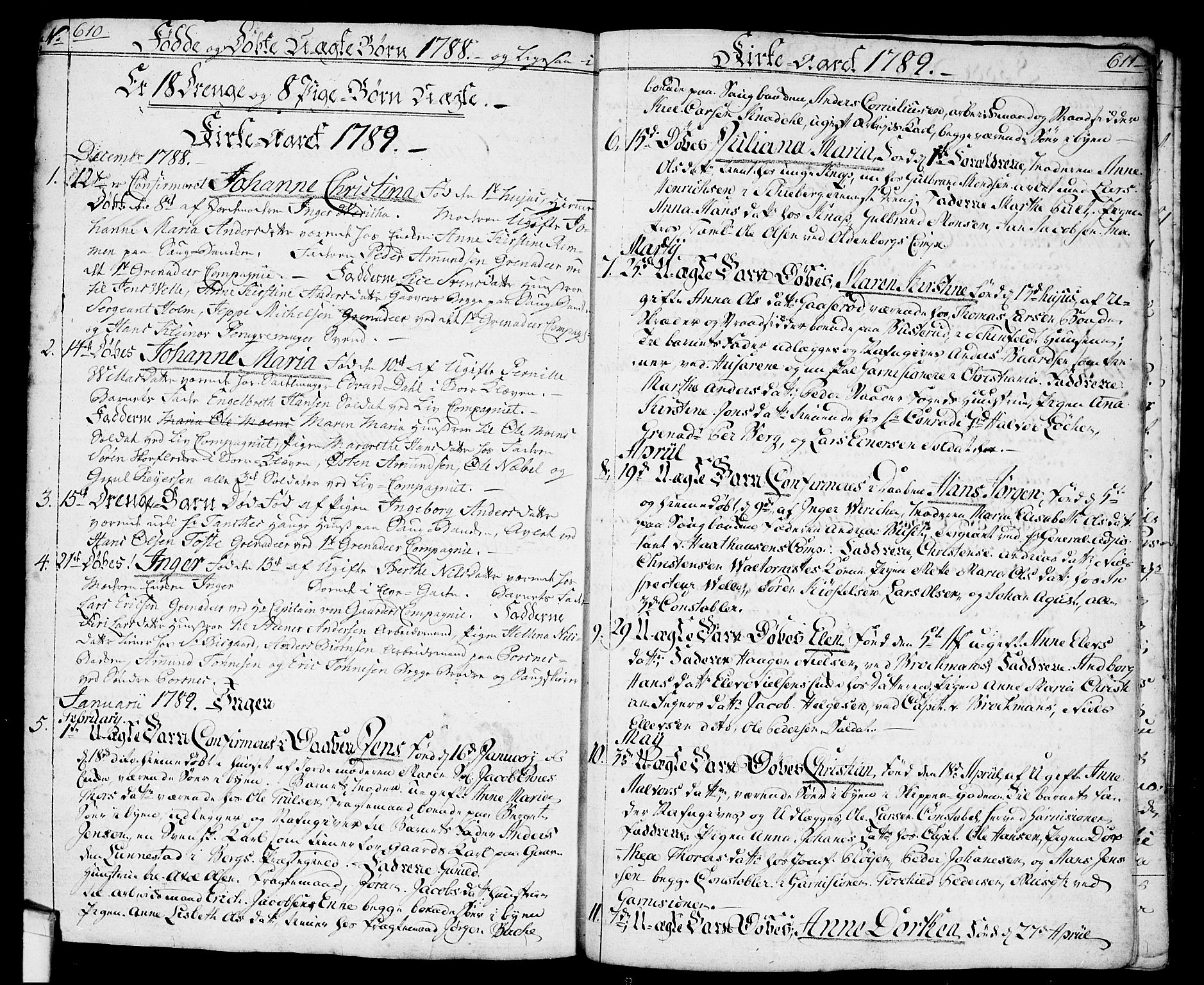 Halden prestekontor Kirkebøker, SAO/A-10909/F/Fa/L0001: Parish register (official) no. I 1, 1758-1791, p. 610-611