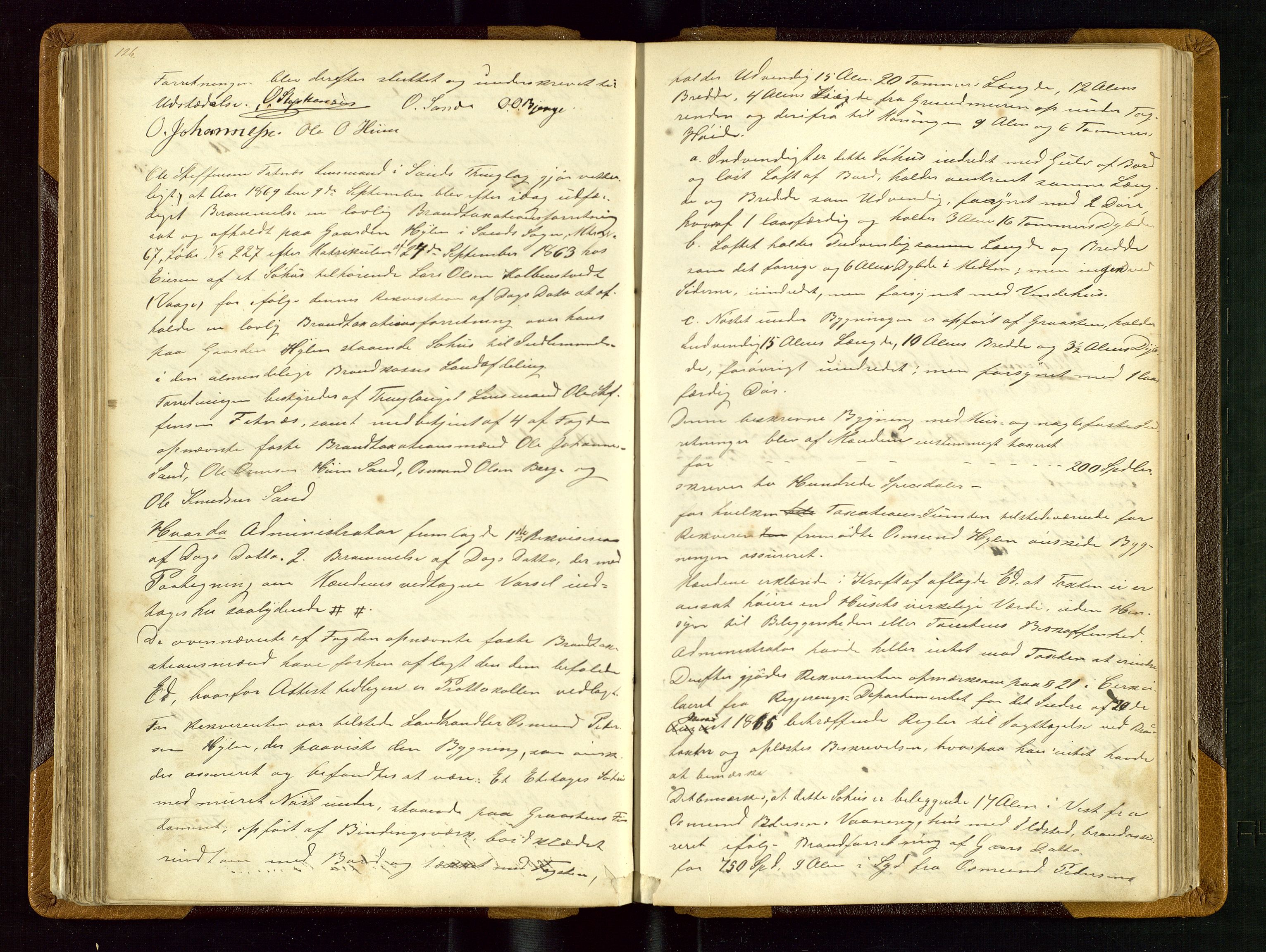 Sand lensmannskontor, AV/SAST-A-100415/Gob/L0001: Branntakstprotokoll, 1860-1879, p. 126