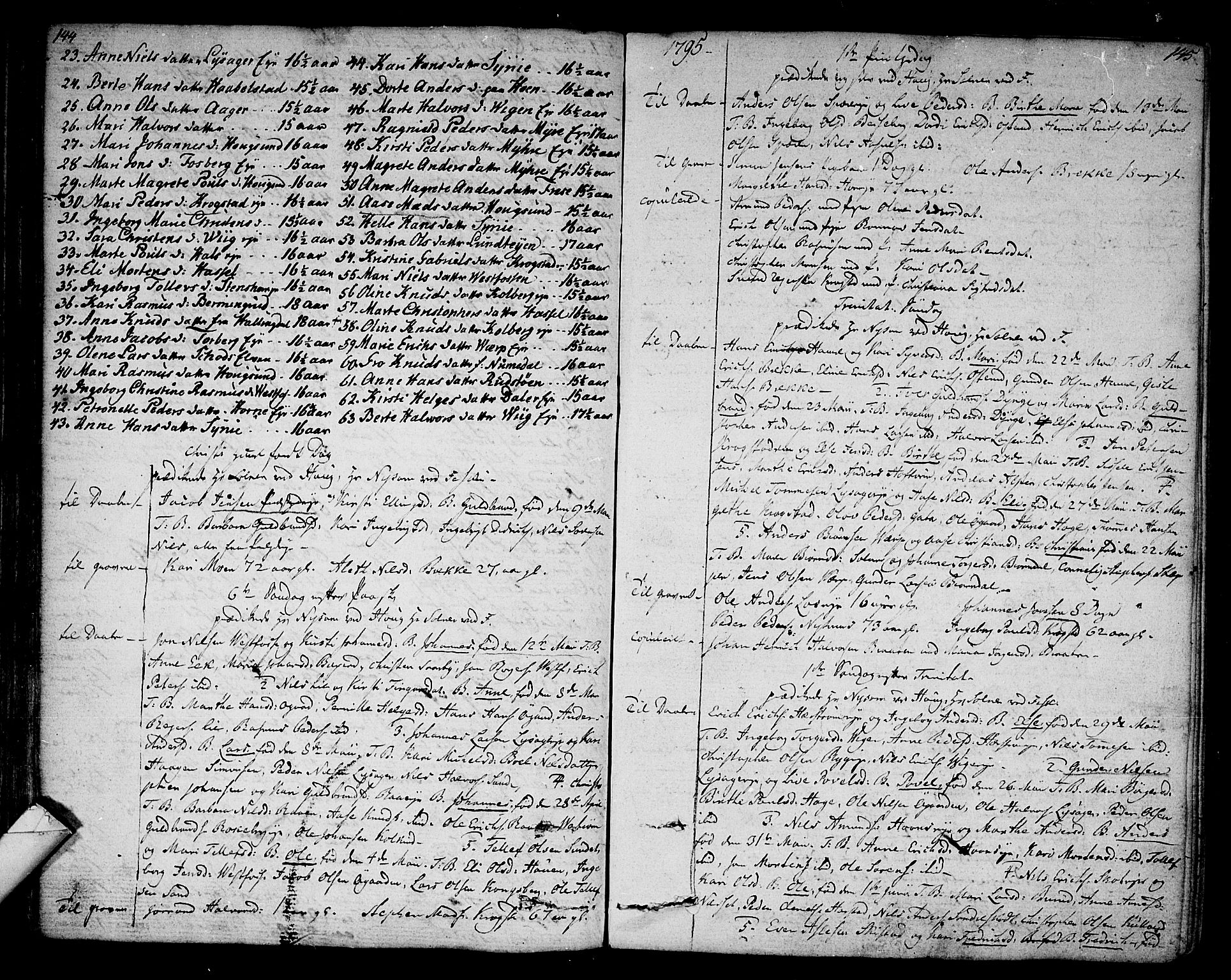 Eiker kirkebøker, SAKO/A-4/F/Fa/L0009: Parish register (official) no. I 9, 1789-1806, p. 144-145