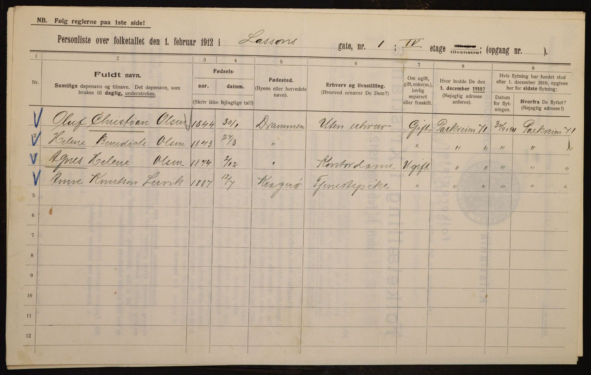 OBA, Municipal Census 1912 for Kristiania, 1912, p. 57549