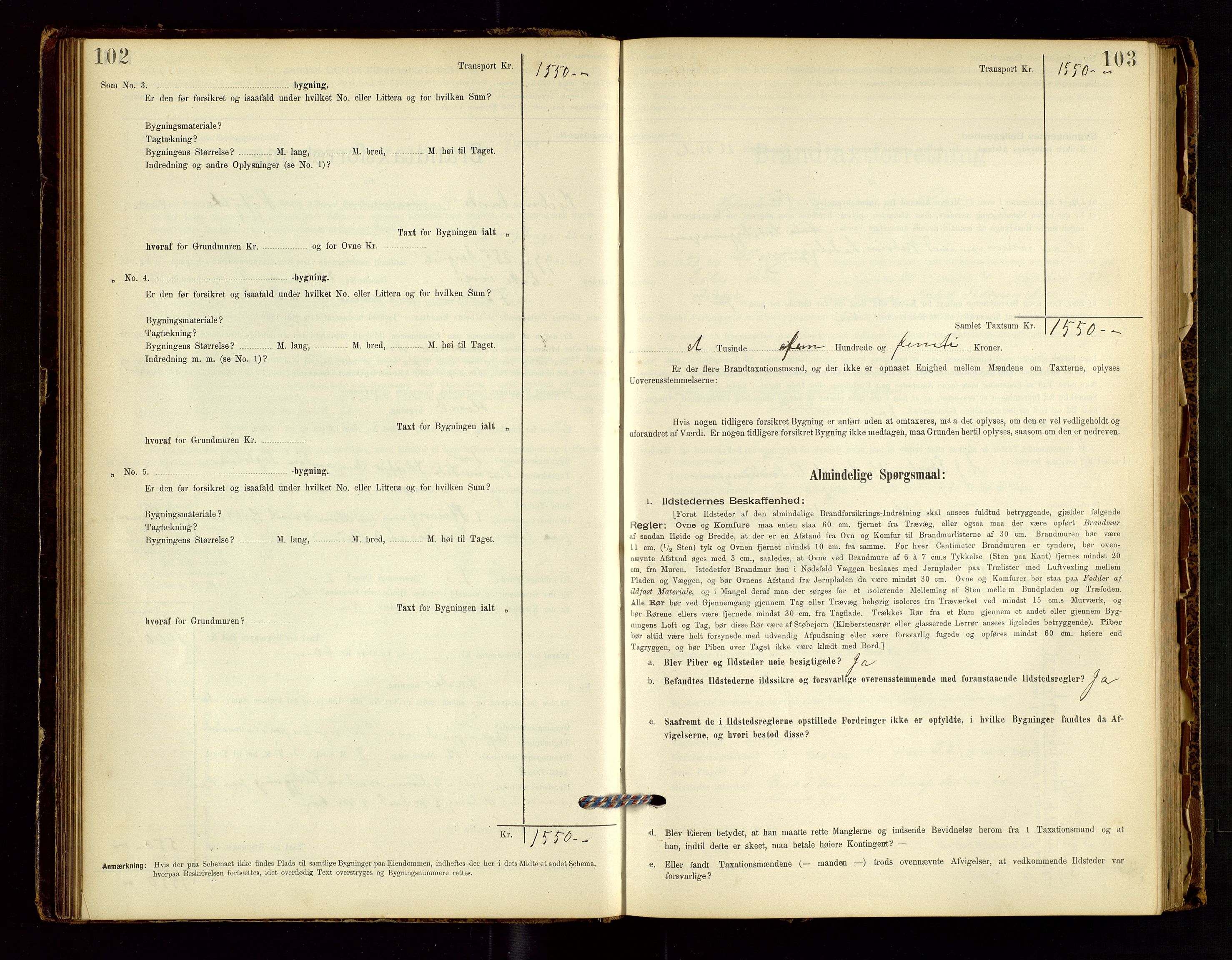 Hjelmeland lensmannskontor, AV/SAST-A-100439/Gob/L0001: "Brandtaxationsprotokol", 1895-1932, p. 102-103