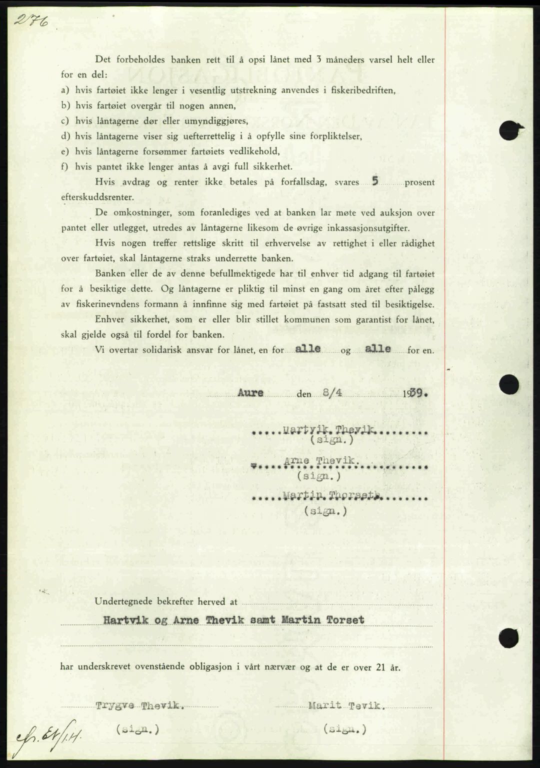 Nordmøre sorenskriveri, AV/SAT-A-4132/1/2/2Ca: Mortgage book no. B85, 1939-1939, Diary no: : 1195/1939