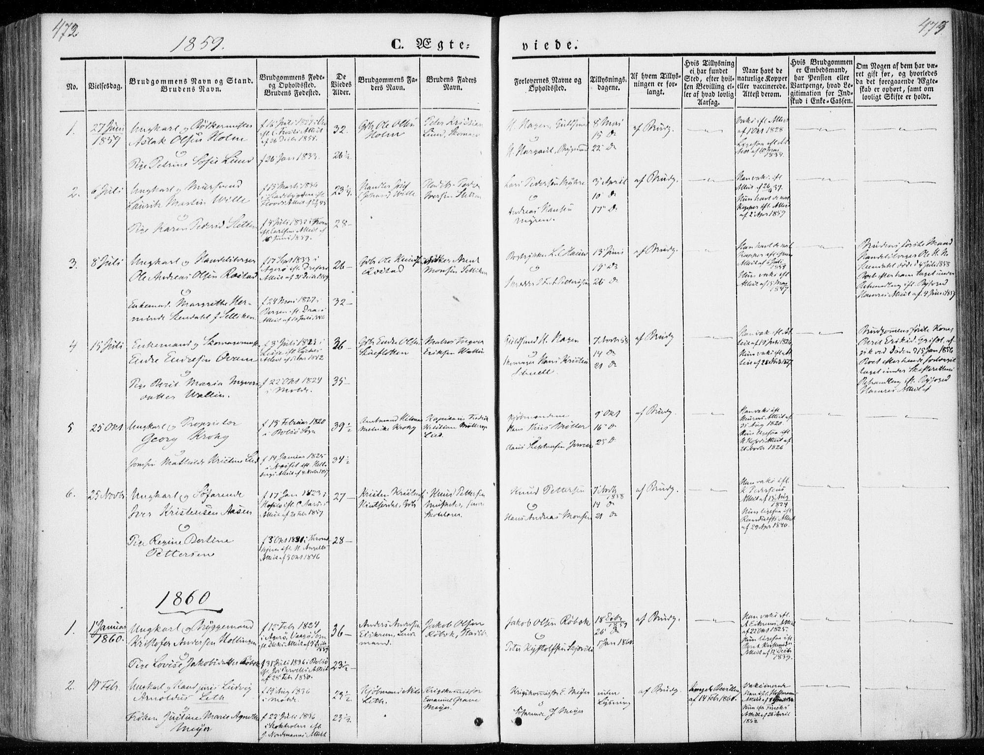 Ministerialprotokoller, klokkerbøker og fødselsregistre - Møre og Romsdal, AV/SAT-A-1454/558/L0689: Parish register (official) no. 558A03, 1843-1872, p. 472-473