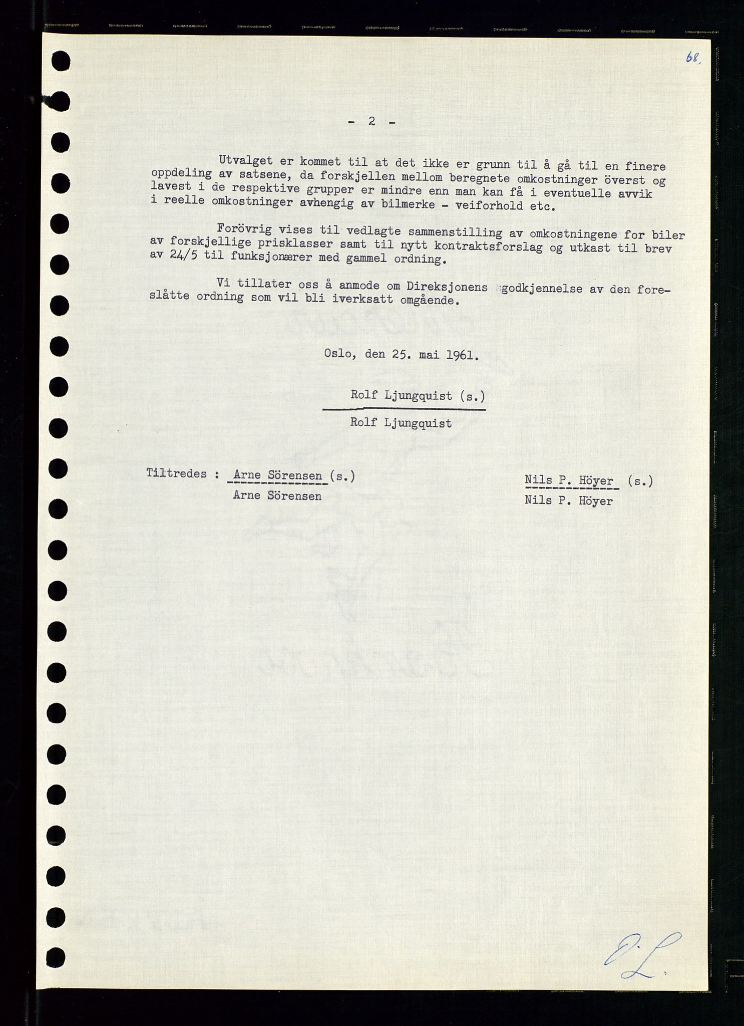 Pa 0982 - Esso Norge A/S, AV/SAST-A-100448/A/Aa/L0001/0002: Den administrerende direksjon Board minutes (styrereferater) / Den administrerende direksjon Board minutes (styrereferater), 1960-1961, p. 115