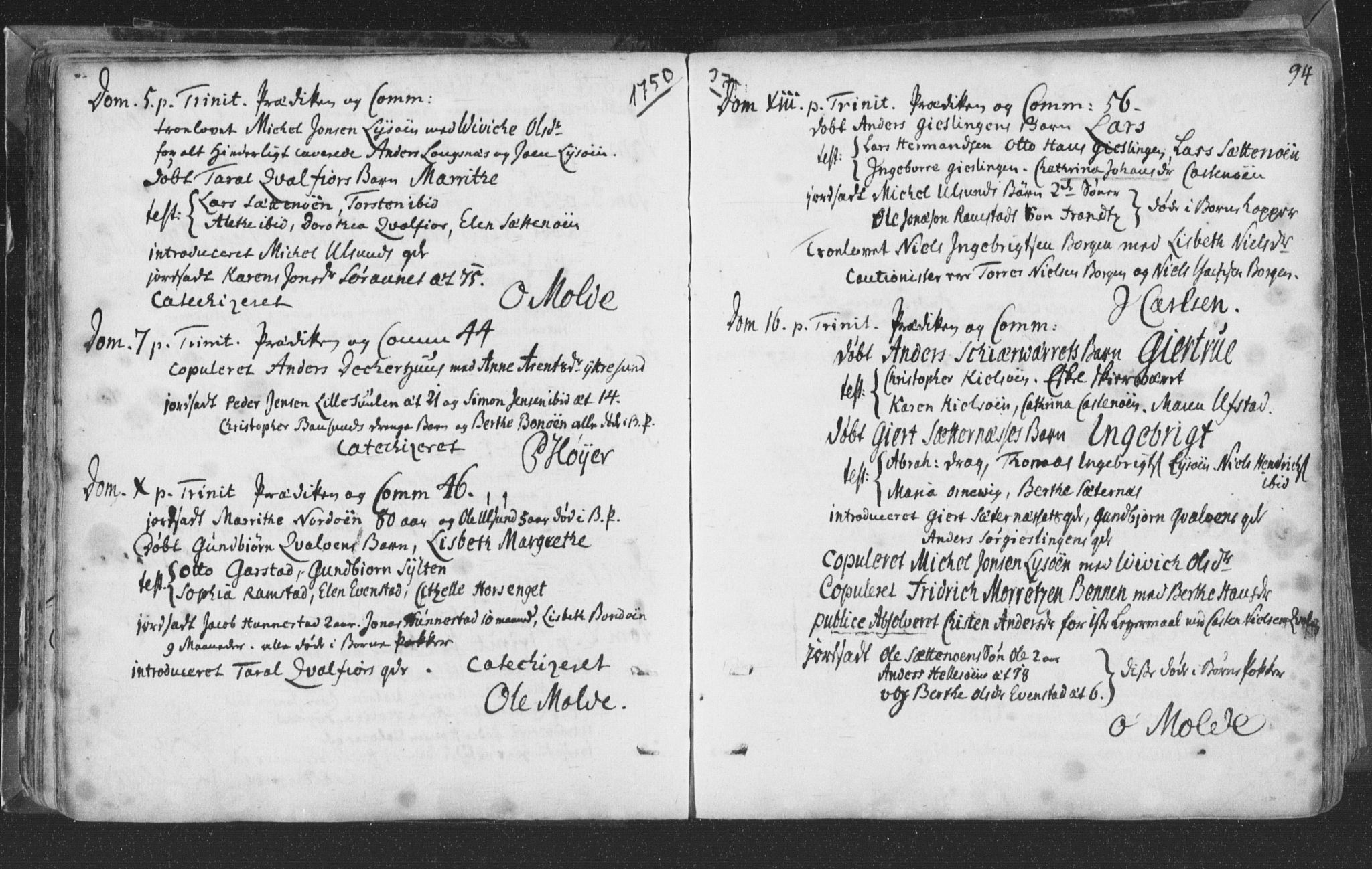 Ministerialprotokoller, klokkerbøker og fødselsregistre - Nord-Trøndelag, SAT/A-1458/786/L0685: Parish register (official) no. 786A01, 1710-1798, p. 94