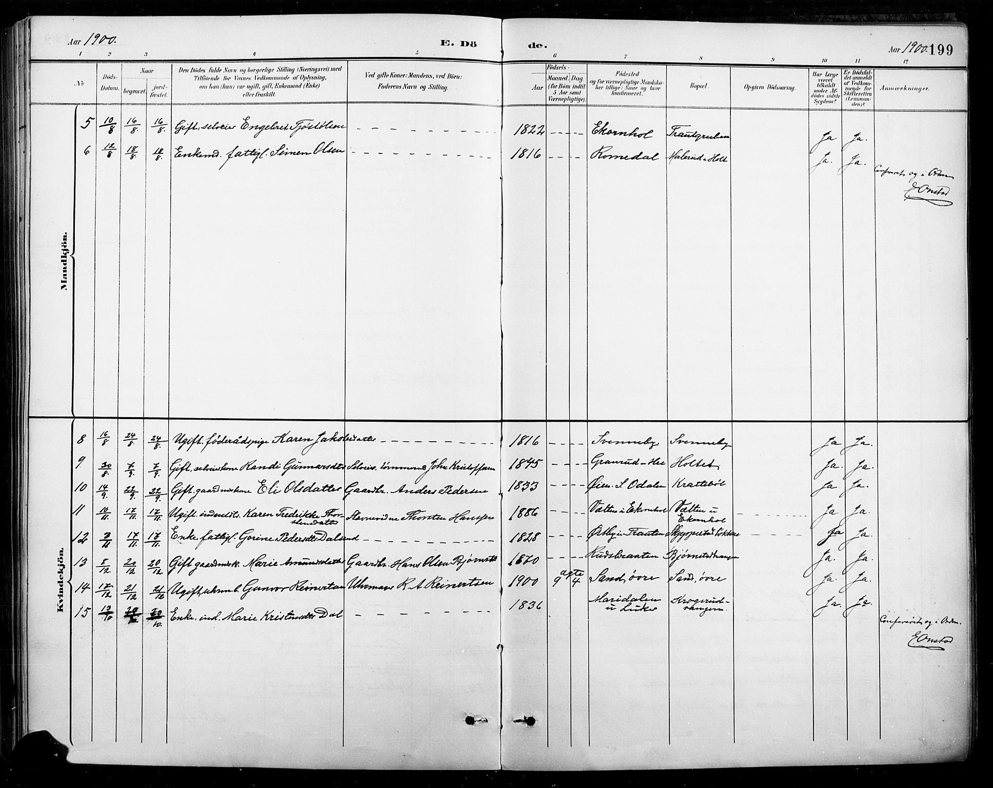 Nord-Odal prestekontor, AV/SAH-PREST-032/H/Ha/Hab/L0003: Parish register (copy) no. 3, 1895-1923, p. 199