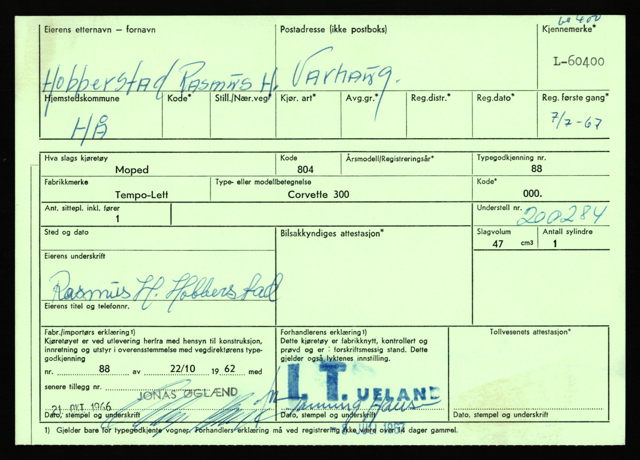 Stavanger trafikkstasjon, AV/SAST-A-101942/0/F/L0059: L-60000 - L-60699, 1930-1971, p. 1151