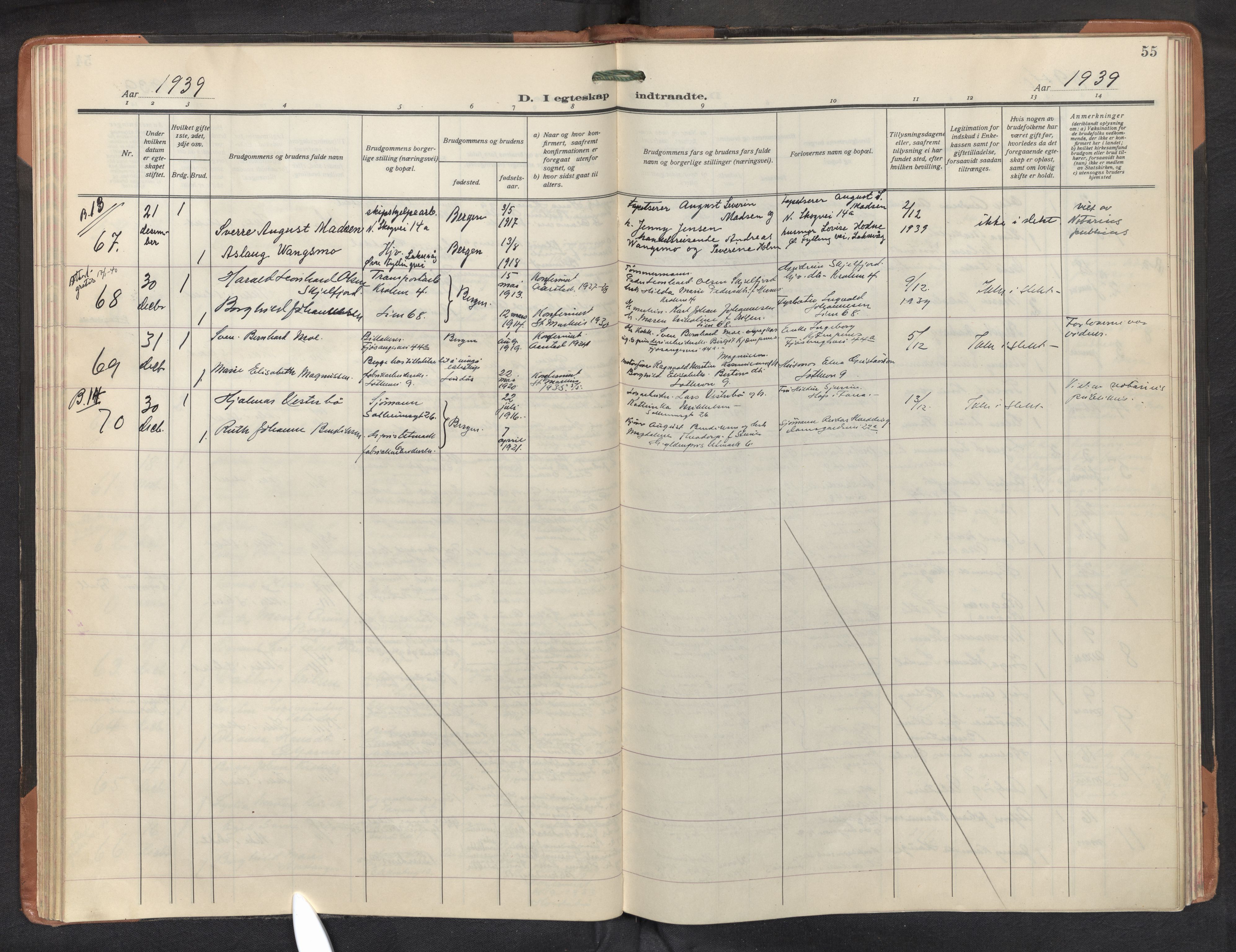 St. Markus sokneprestembete, AV/SAB-A-99935: Parish register (official) no. C 1, 1924-1947, p. 54b-55a