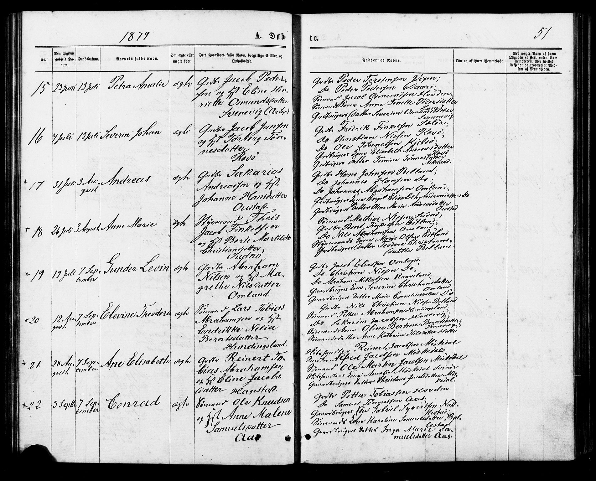 Lyngdal sokneprestkontor, AV/SAK-1111-0029/F/Fa/Faa/L0003: Parish register (official) no. A 3, 1871-1882, p. 51