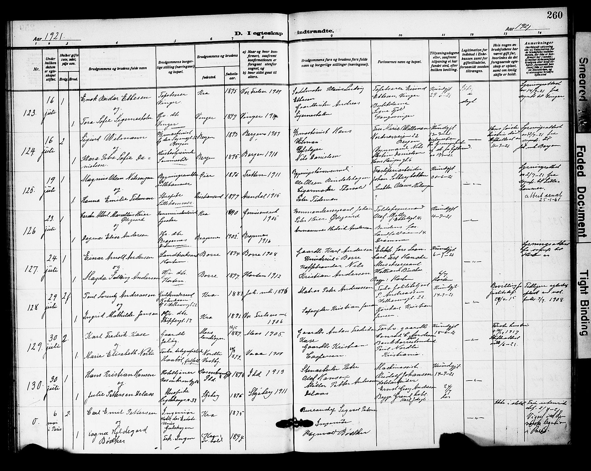 Oslo domkirke Kirkebøker, AV/SAO-A-10752/F/Fa/L0034: Parish register (official) no. 34, 1913-1921, p. 260