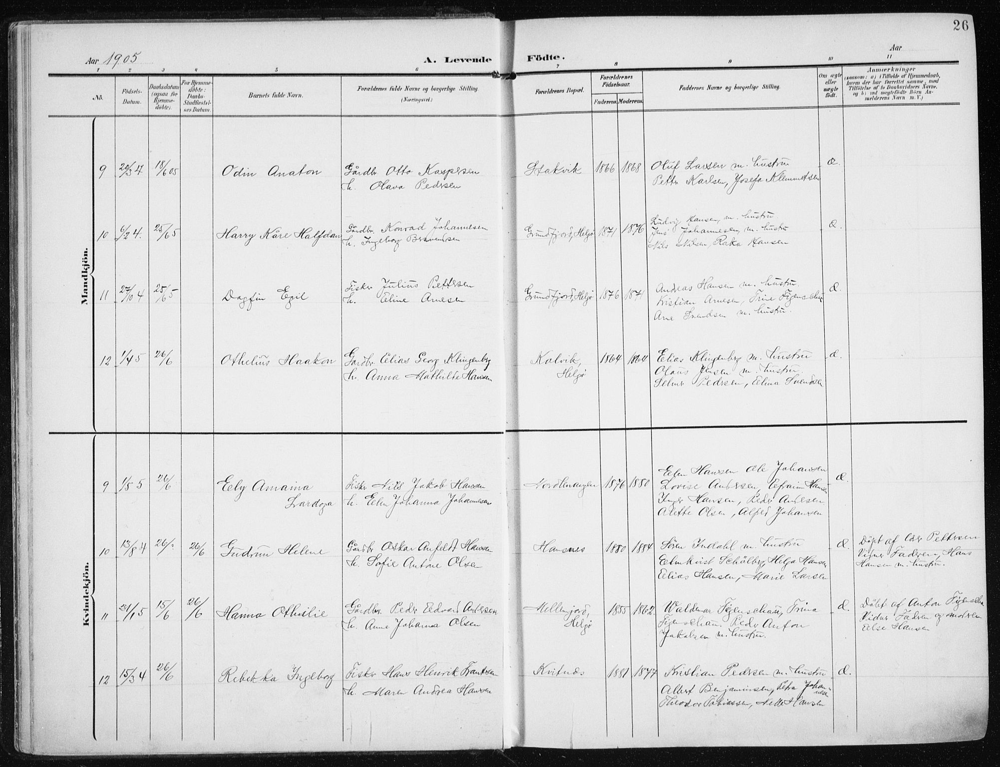 Karlsøy sokneprestembete, AV/SATØ-S-1299/H/Ha/Haa/L0014kirke: Parish register (official) no. 14, 1903-1917, p. 26