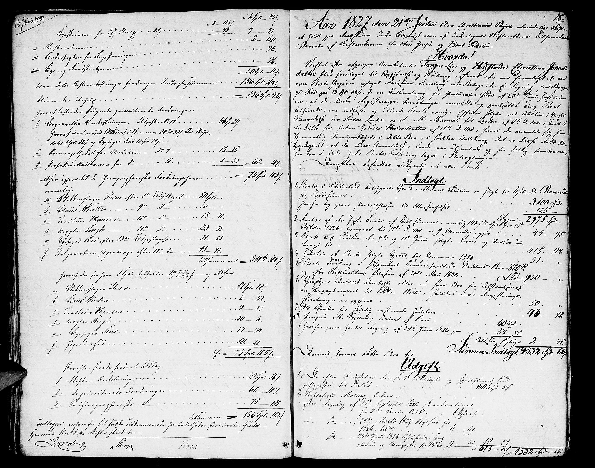 Oslo skifterett, AV/SAO-A-10383/H/Hd/Hda/L0001a: Skifteutlodningsprotokoll, 1827-1839, p. 17b-18a