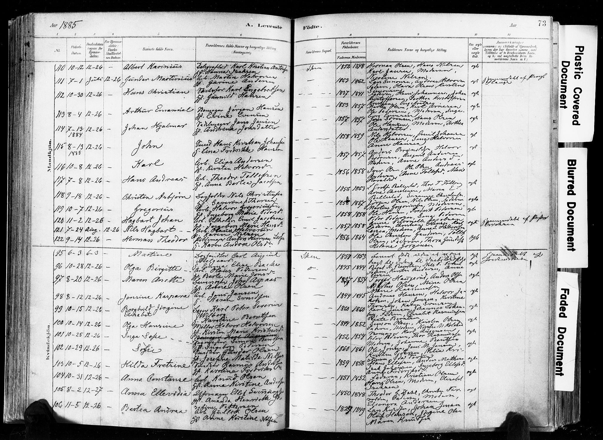 Skien kirkebøker, SAKO/A-302/F/Fa/L0009: Parish register (official) no. 9, 1878-1890, p. 73