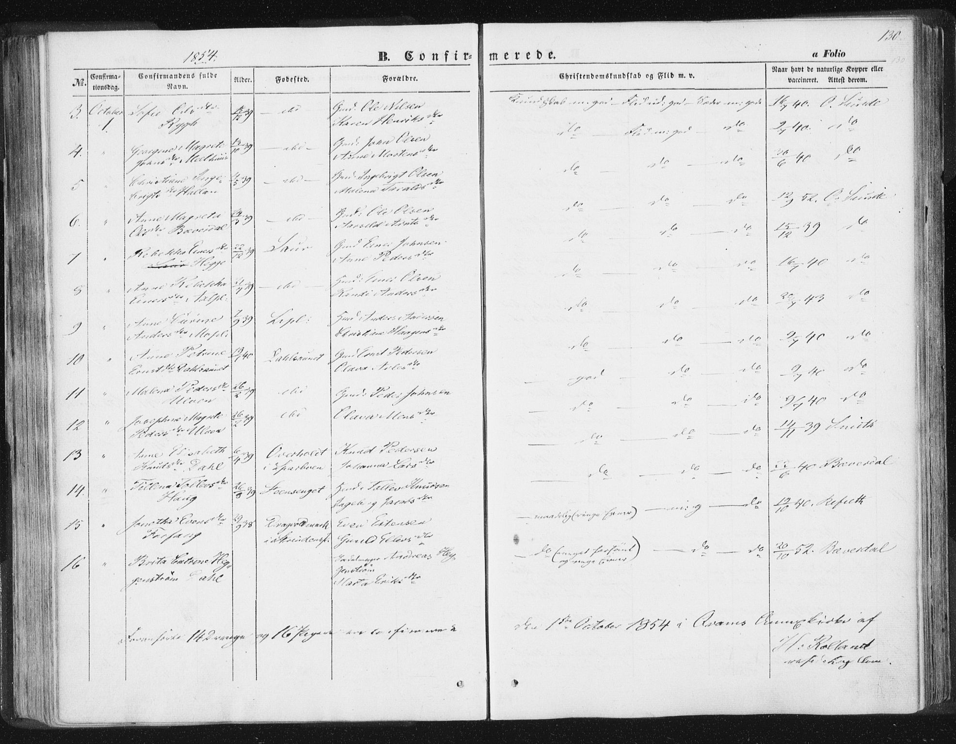 Ministerialprotokoller, klokkerbøker og fødselsregistre - Nord-Trøndelag, SAT/A-1458/746/L0446: Parish register (official) no. 746A05, 1846-1859, p. 130